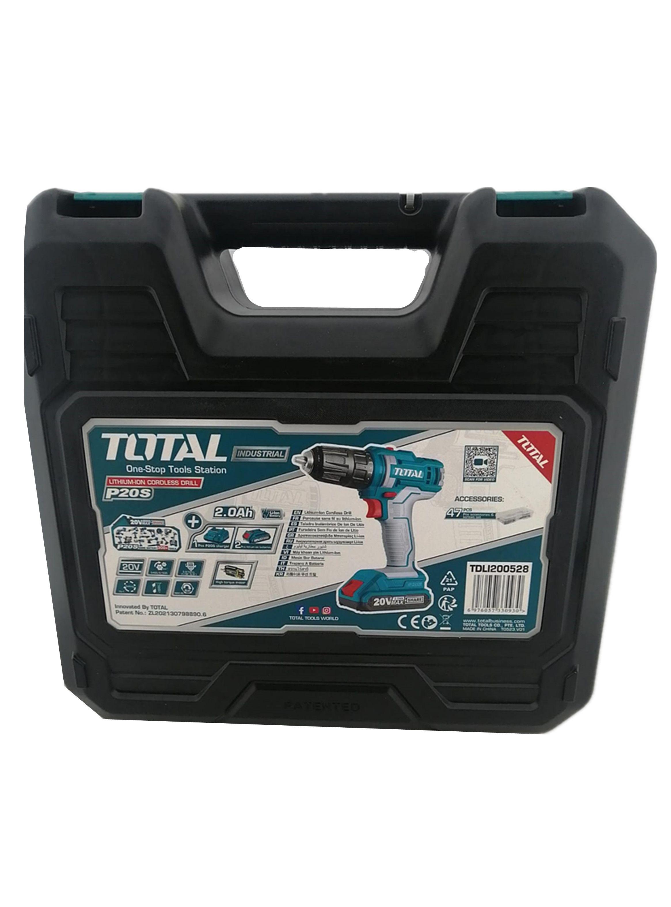 Taladro Atornillador Inalambrico 20v 10mm Total Tdli200528-1