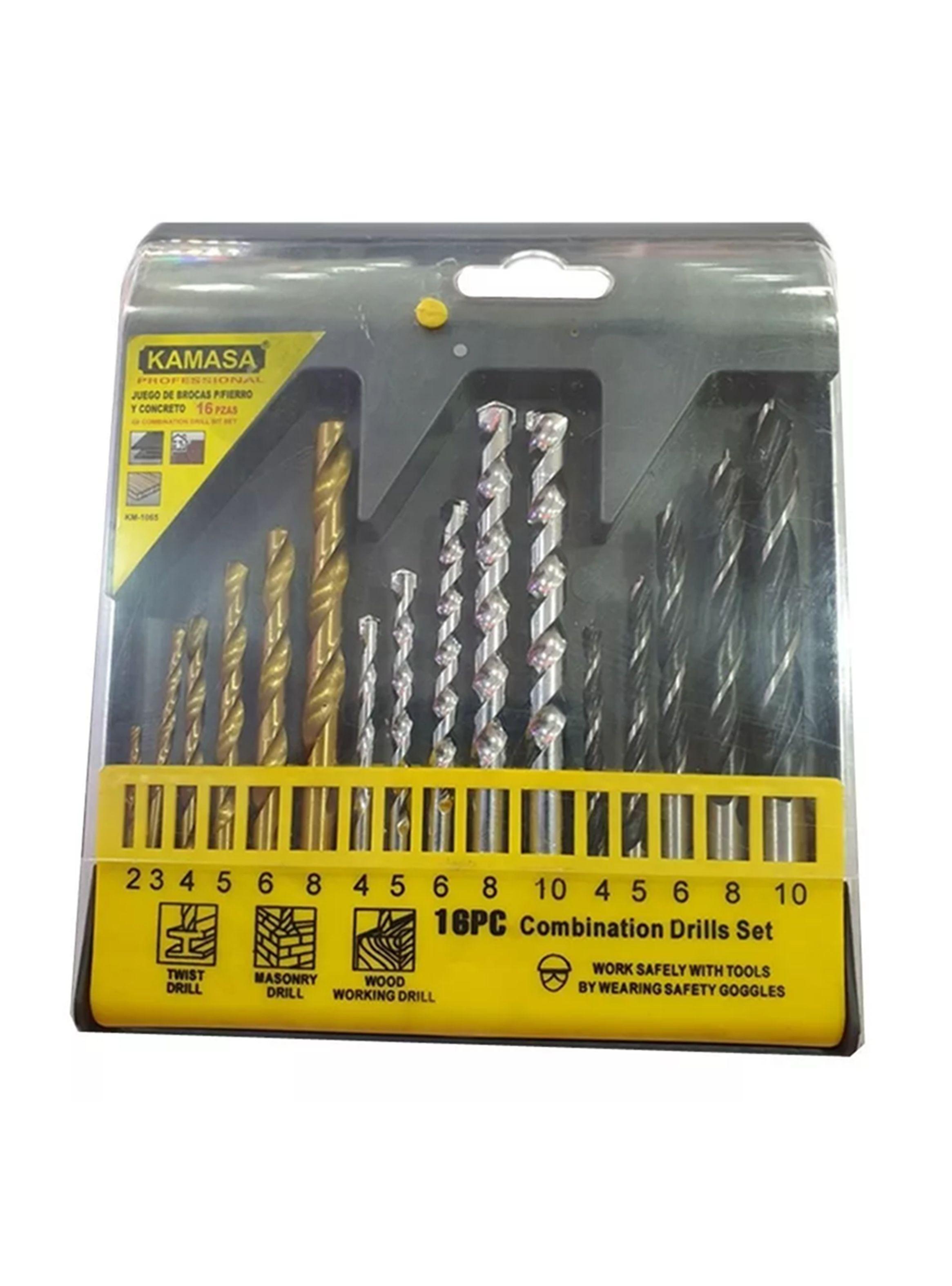 Brocas Para Madera Cemento Metal 16 Piezas Km1065-0
