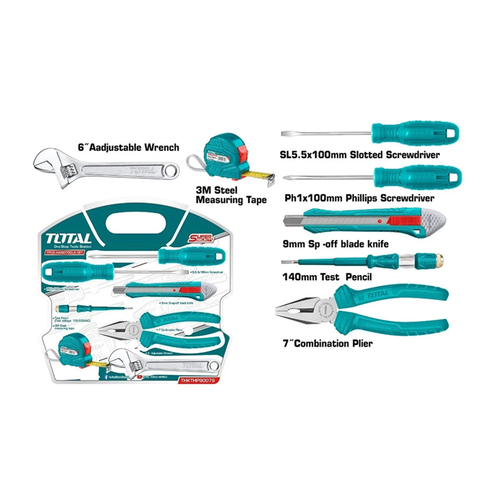 Juego Herramientas Manuales Multiusos 7 Pcs Total-1