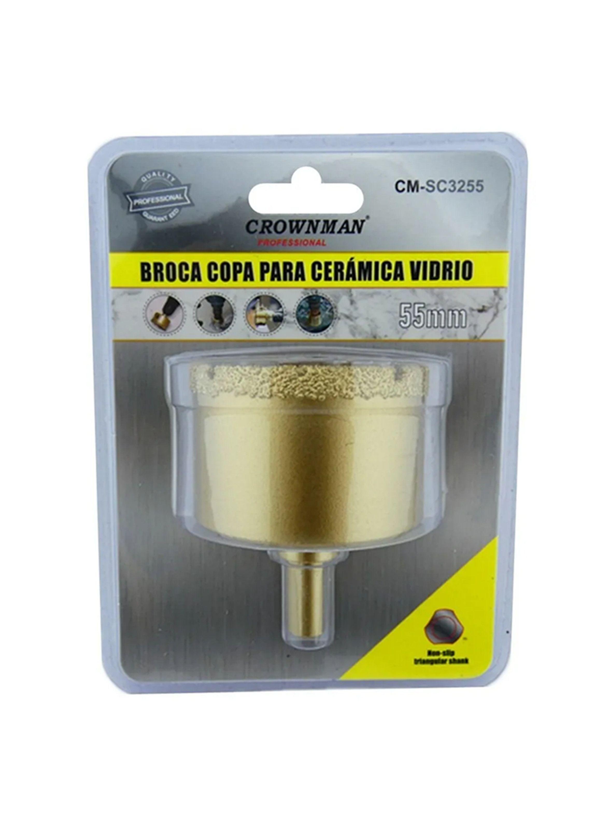 Broca Copa Diamantada Ceramica Marmol 55mm Crow-0