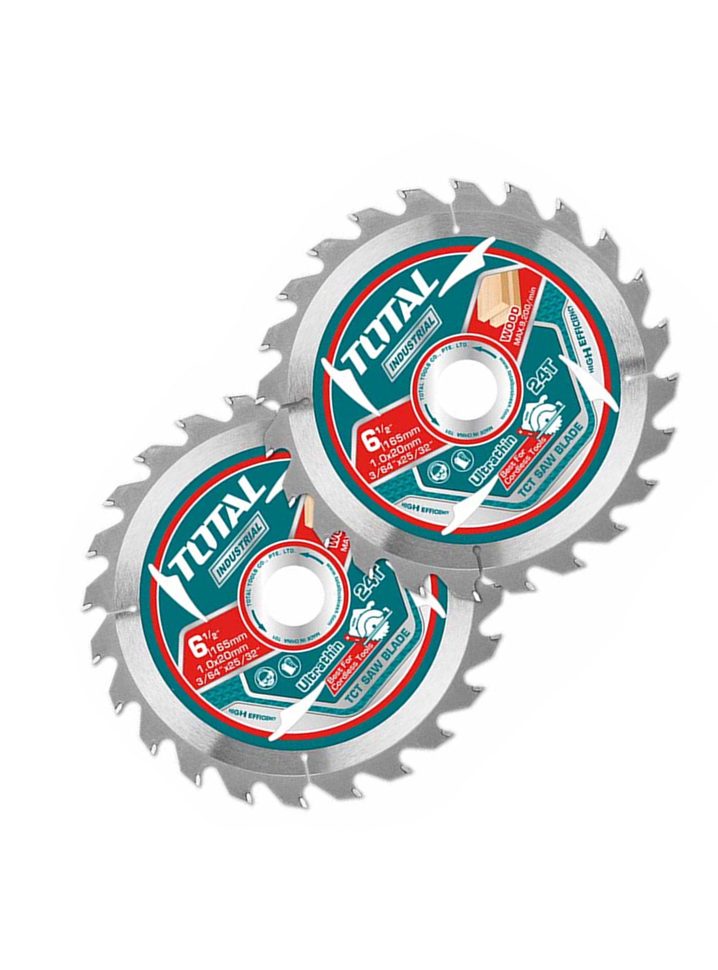 Pack 2 Hoja Disco Sierra Circular 6 1/2 24 Dientes Total-2