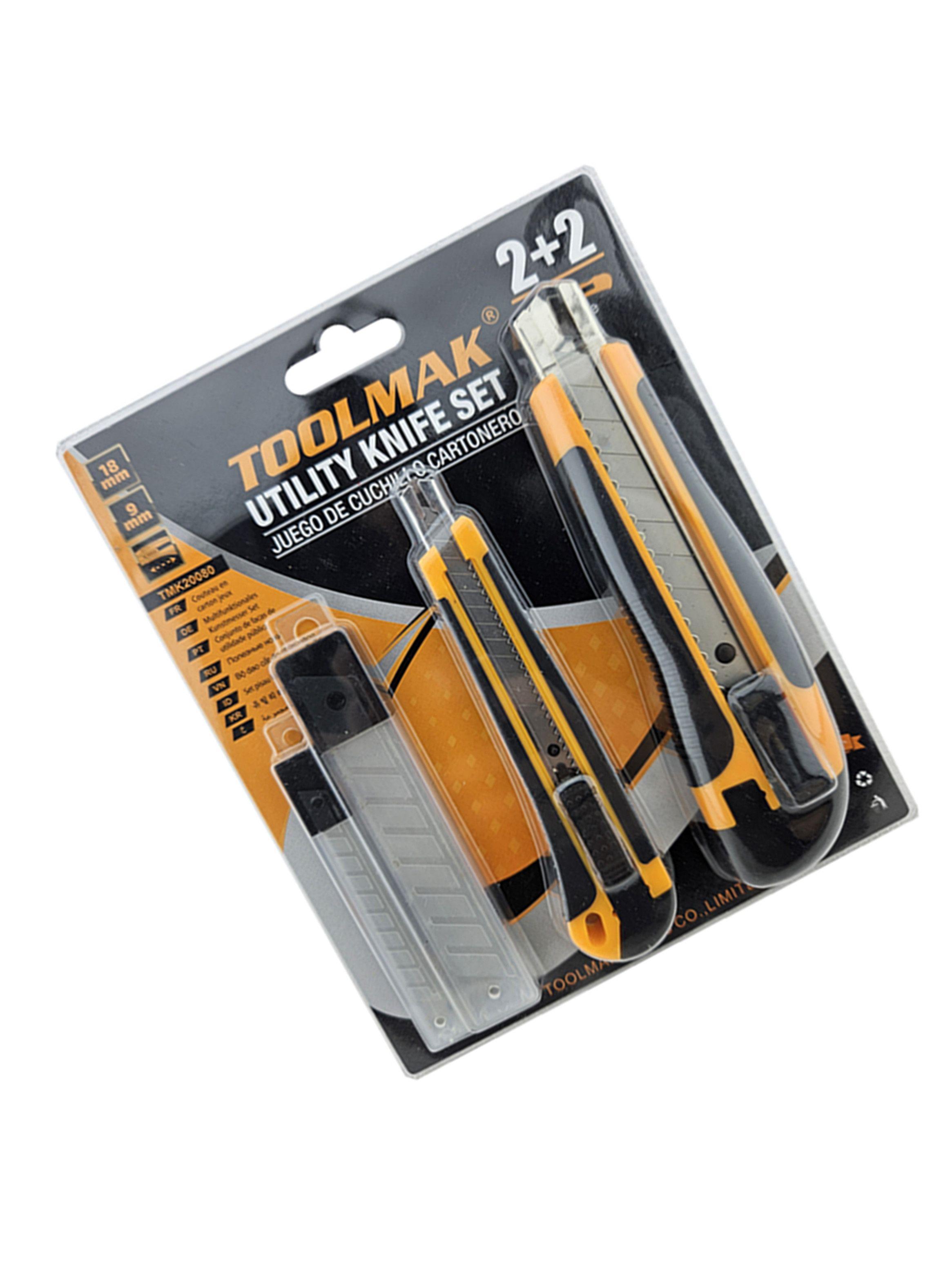 Jgo Set Corta Carton Cuchillo Cartonero Cutter Toolmak-1