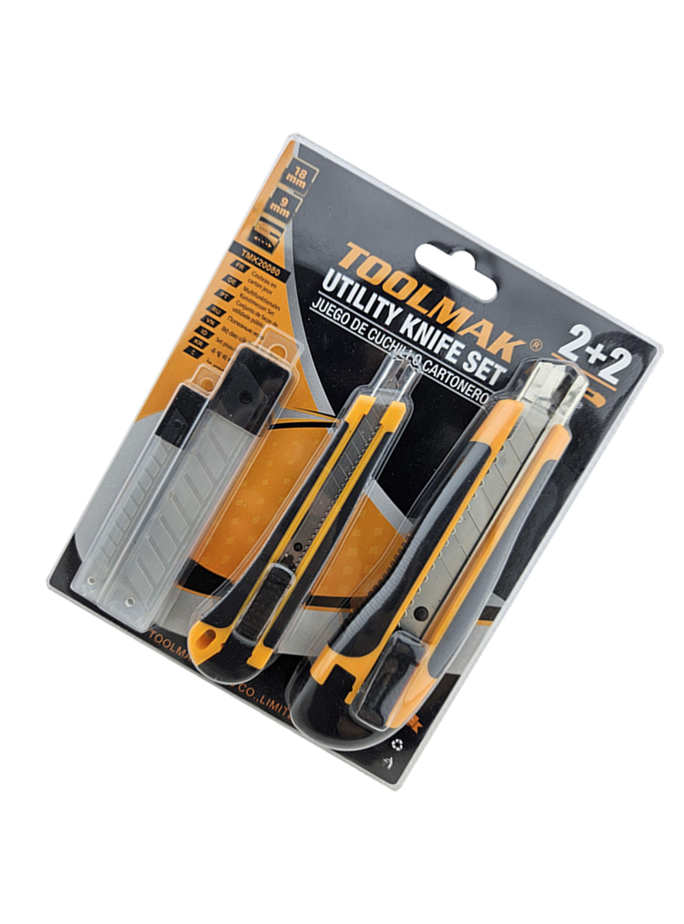 Jgo Set Corta Carton Cuchillo Cartonero Cutter Toolmak-2