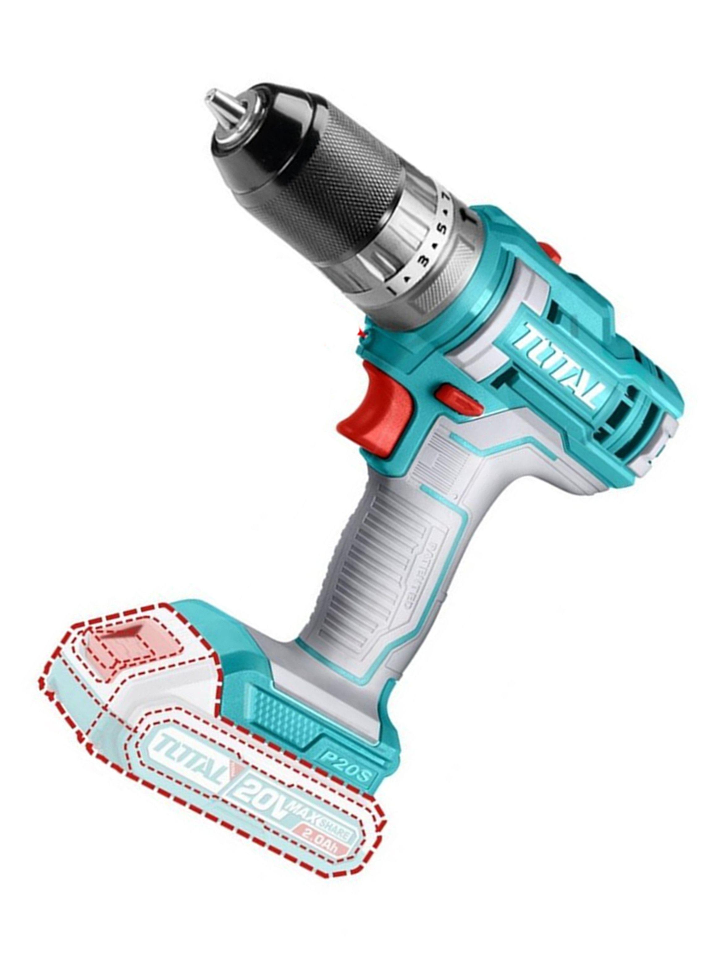 Taladro Atornillador Percutor 10mm 20v Total Tidli201455-1