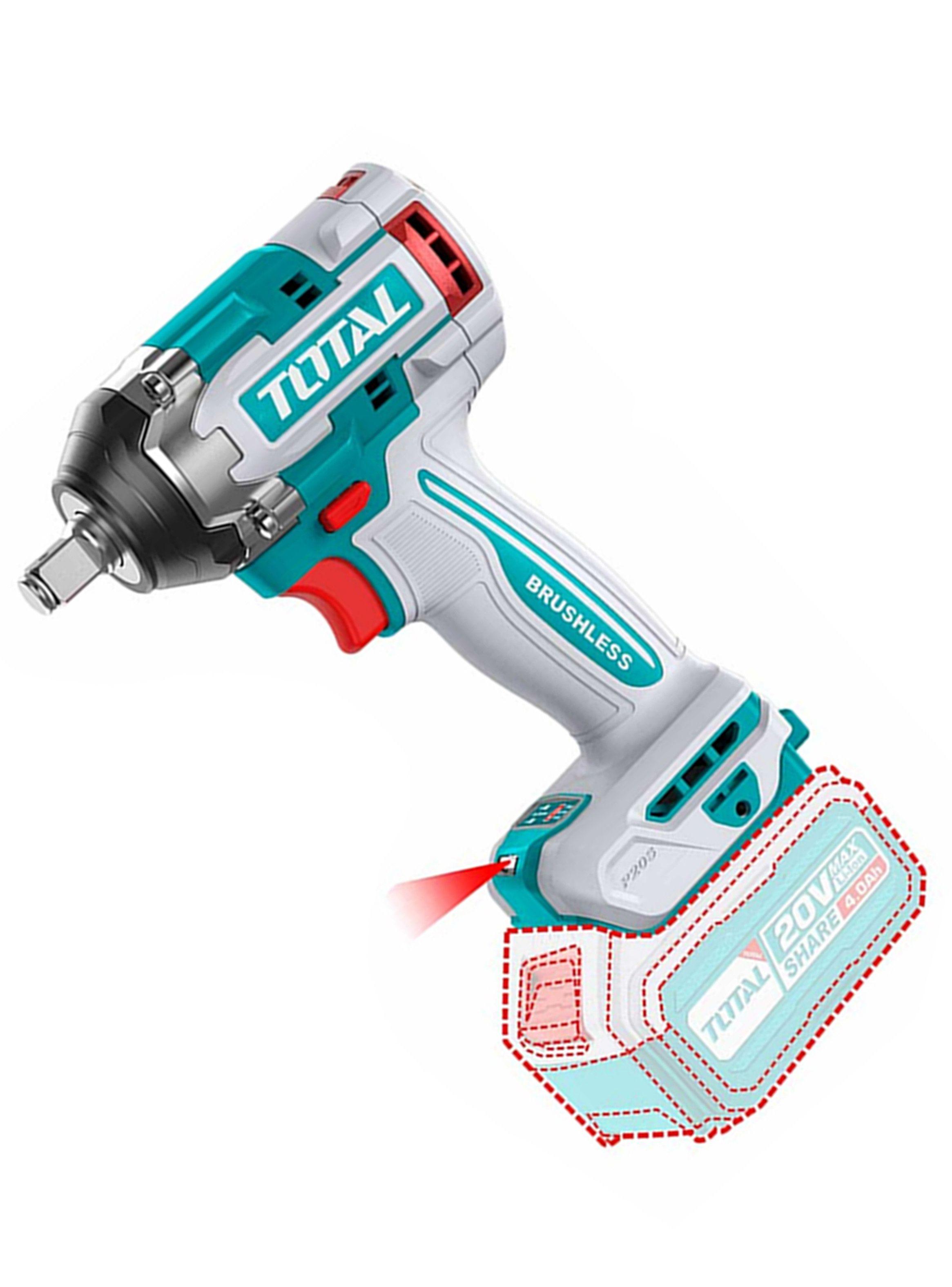 Taladro Pistola Llave Impacto 20v 2bat+ Carg Total Tiwli2050-2