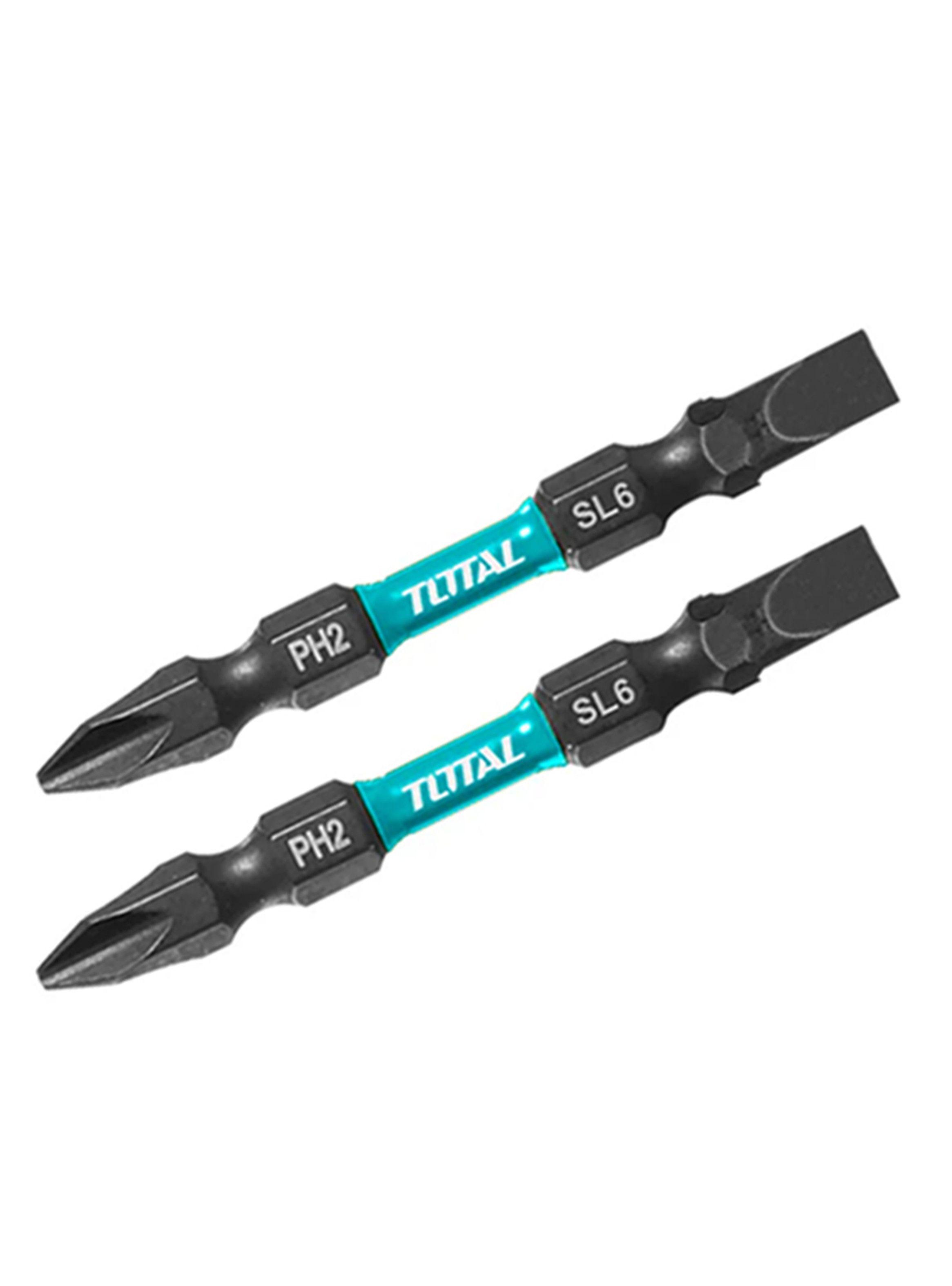 Set Puntas Phillips Doble Ph2 Sl6 Impacto 2 Piezas Total-0