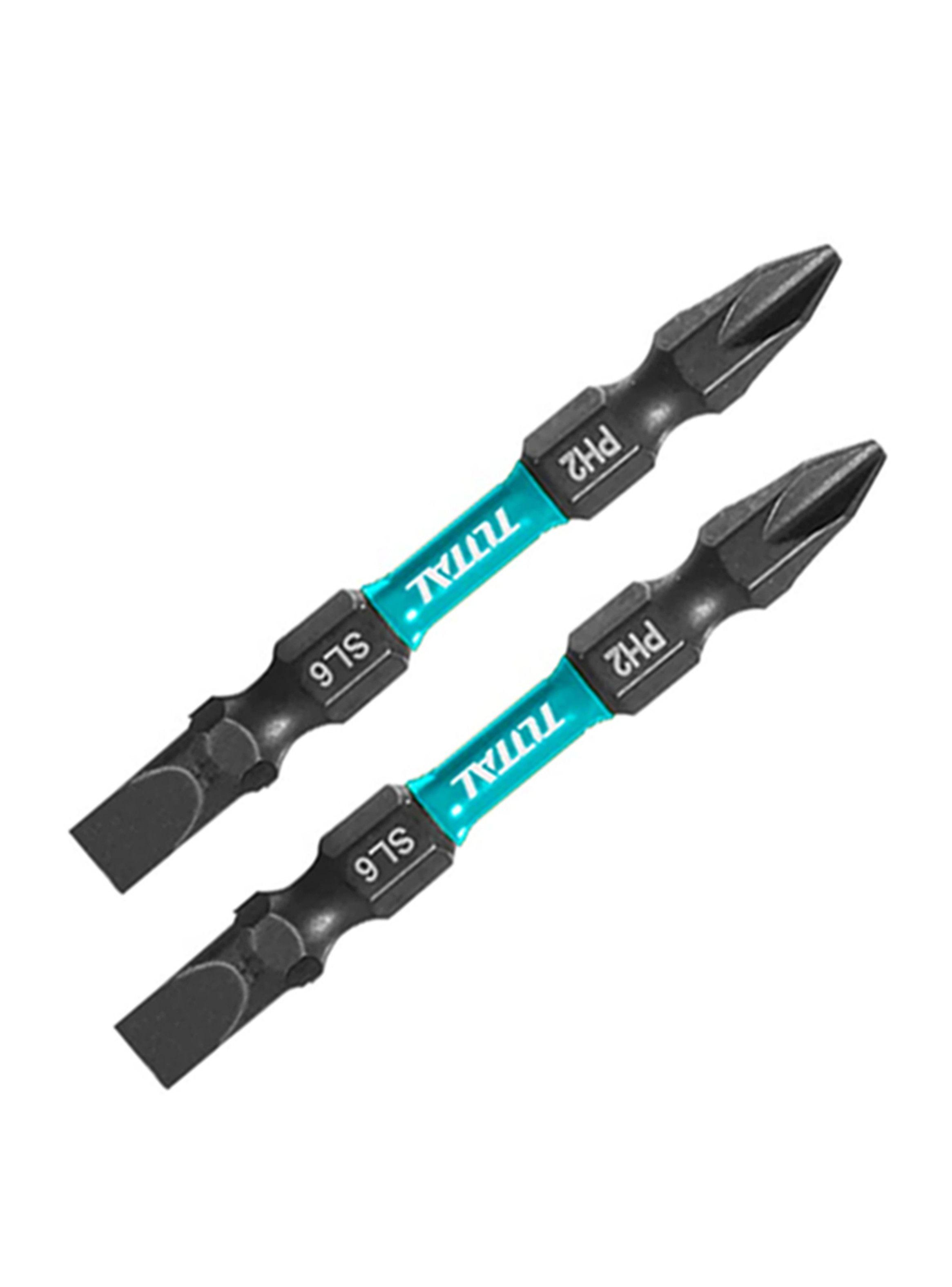 Set Puntas Phillips Doble Ph2 Sl6 Impacto 2 Piezas Total-2