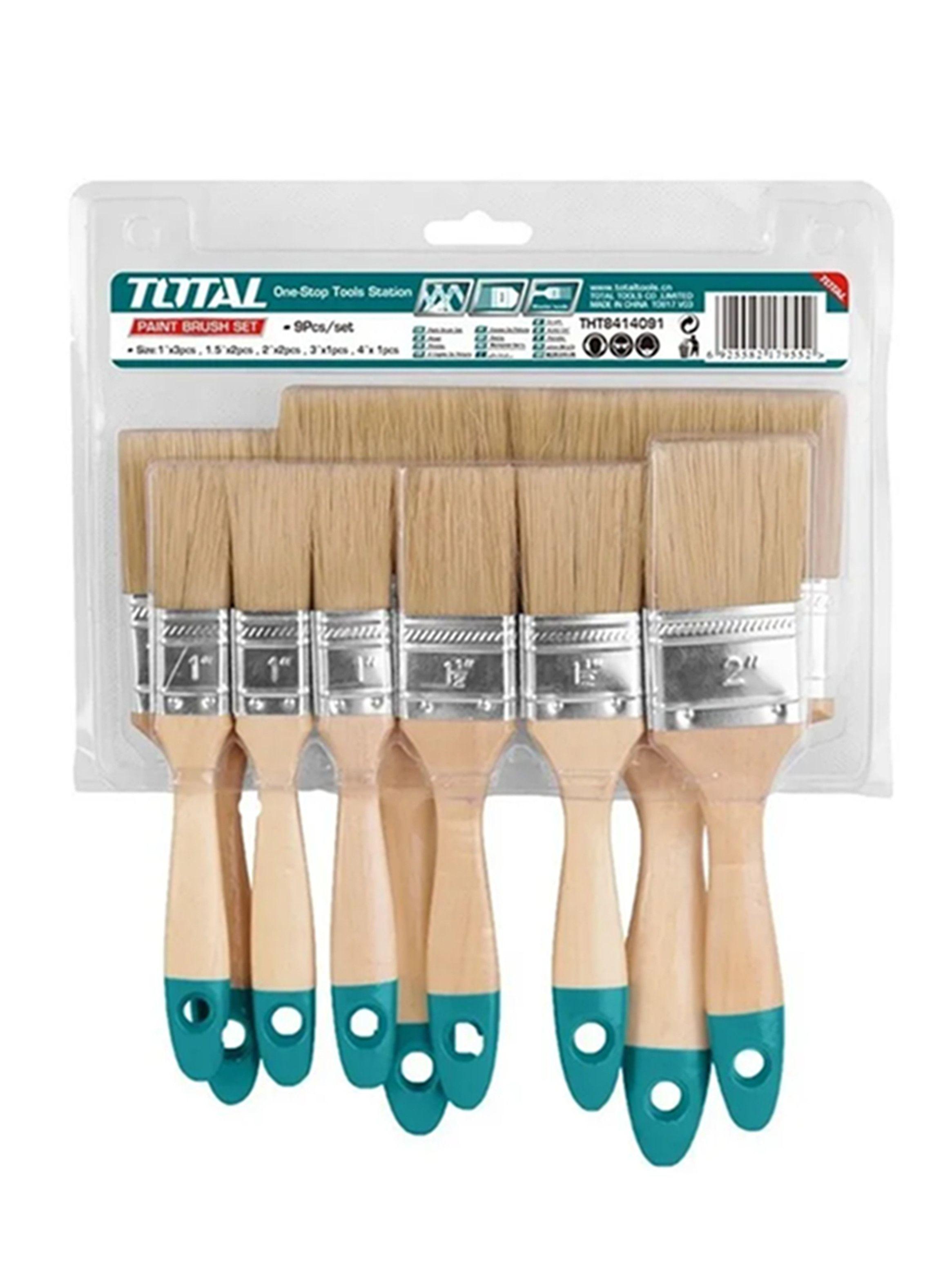Set Juego Brochas Mango De Madera 9 Piezas Total Tht8414091-0