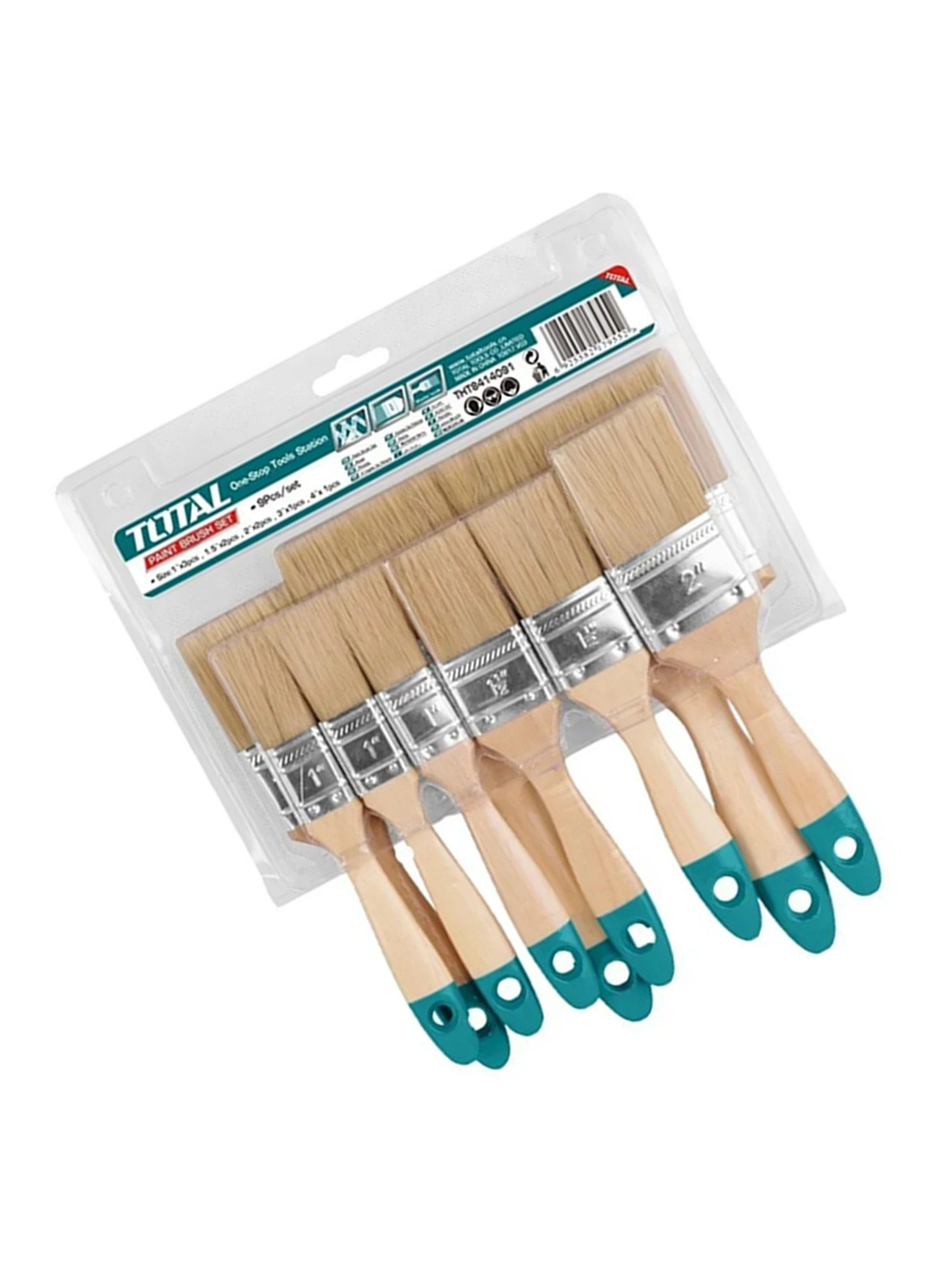 Set Juego Brochas Mango De Madera 9 Piezas Total Tht8414091-1