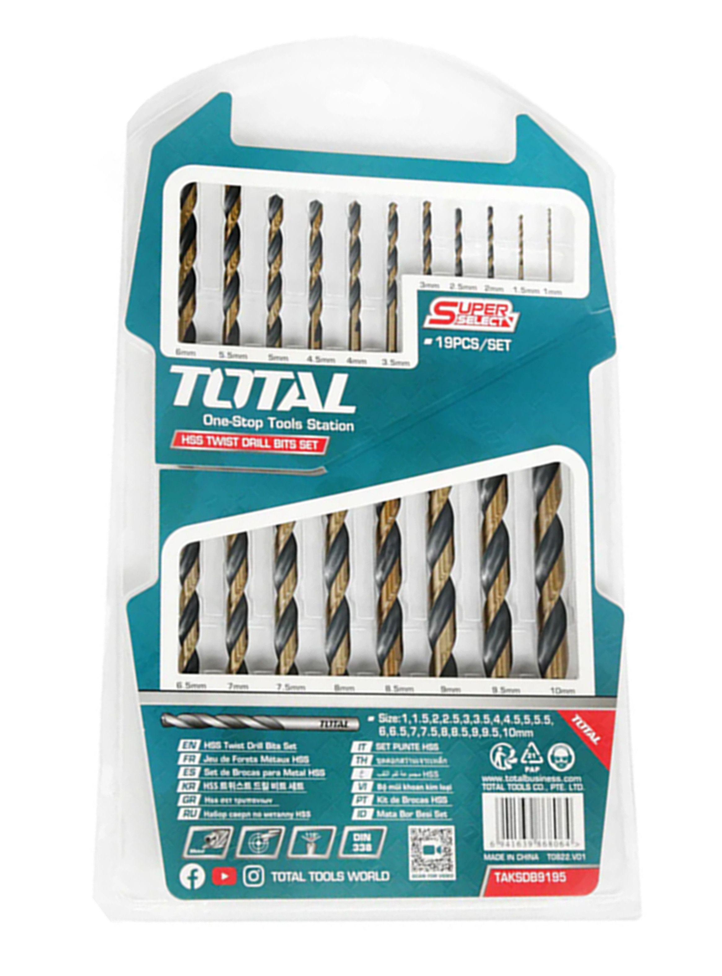 Set Juego Brocas Para Metal 19 Piezas Total Taksdb9195-2
