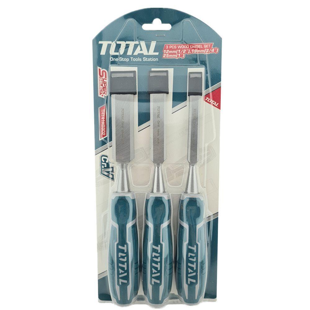 Set Cinceles Para Madera 3 Pcs Total Tht41k0302-0
