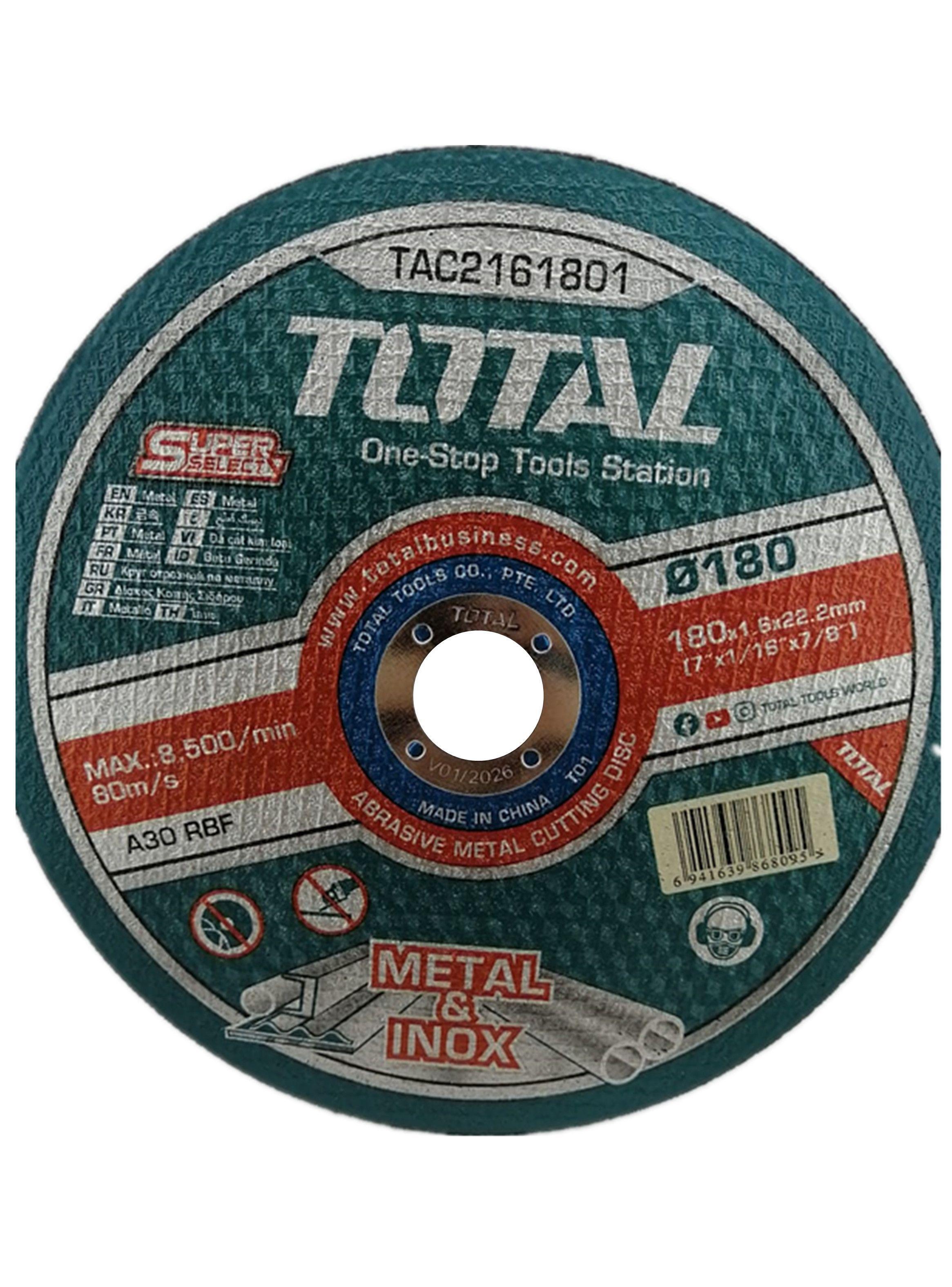 Disco Corte P/ Metal Acero Inoxidable 180mm Total Tac2161801-1