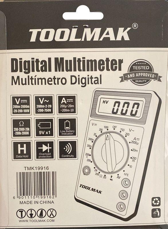 Multimetro Multitester Digital Toolmak Tmk19916-1
