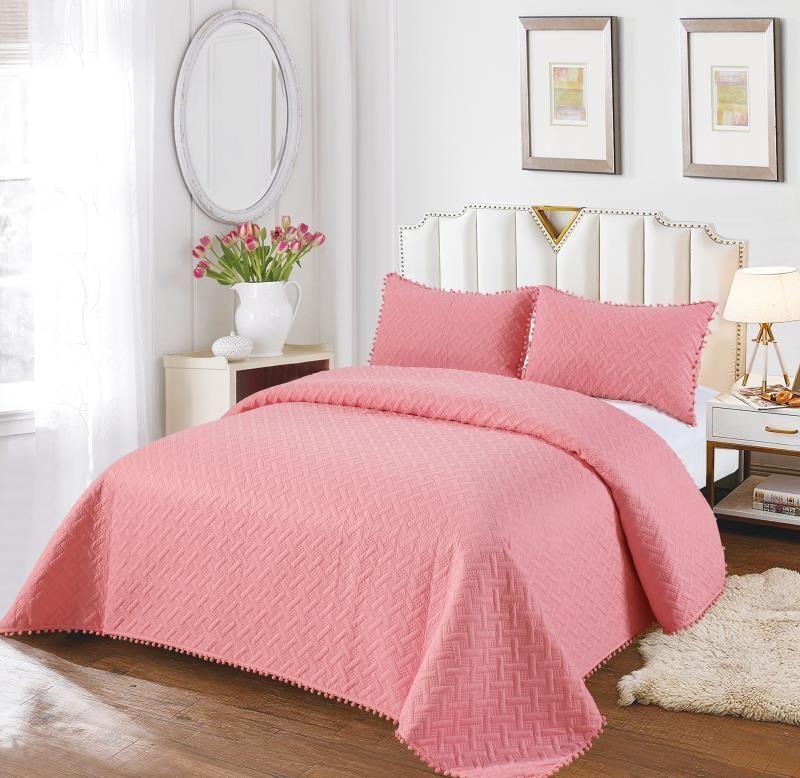 Quilt verano 1.5PL con detalles de pompones-1