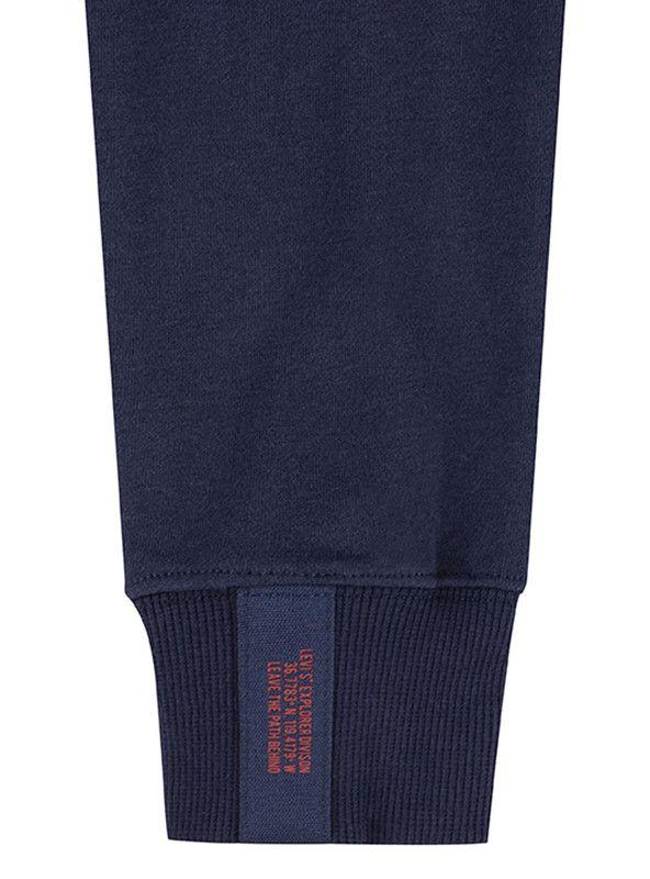 Poleron Niño C-Neck Logo Bordado Azul Levis-2