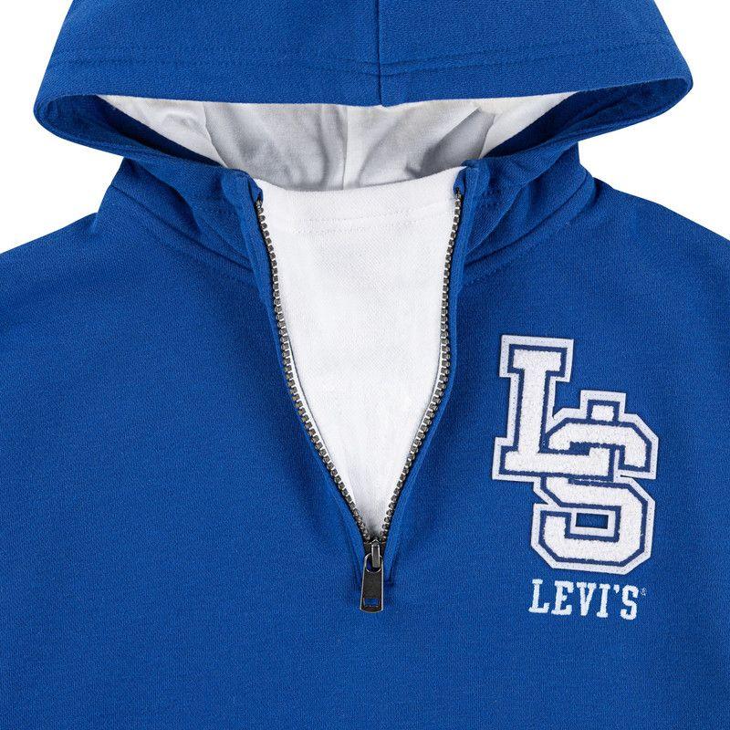 Poleron Niño 1/4 zip Hoddie Azul Levis-2