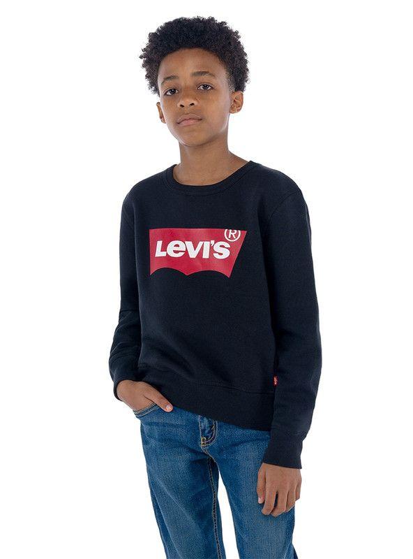 Poleron Niño C-Redondo Batwing  Negro Levis-1