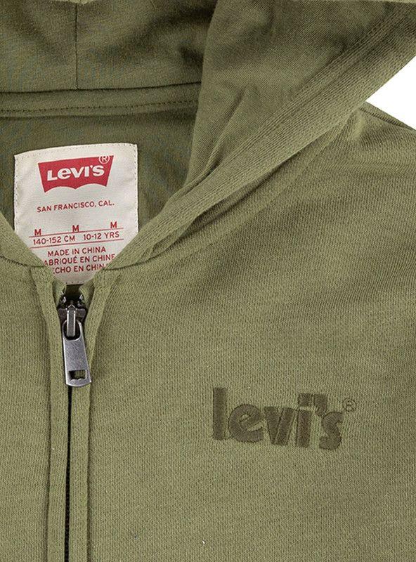 Poleron Niño Zipper Hoodie Logo Bordado Verde Levis-2