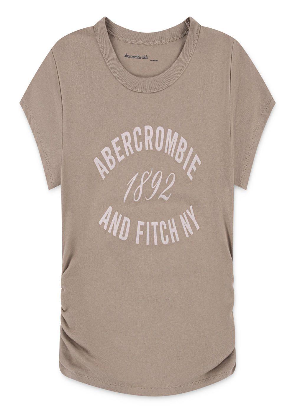 Polera Niña Fruncida Café 1892 Abercrombie & Fitch-0