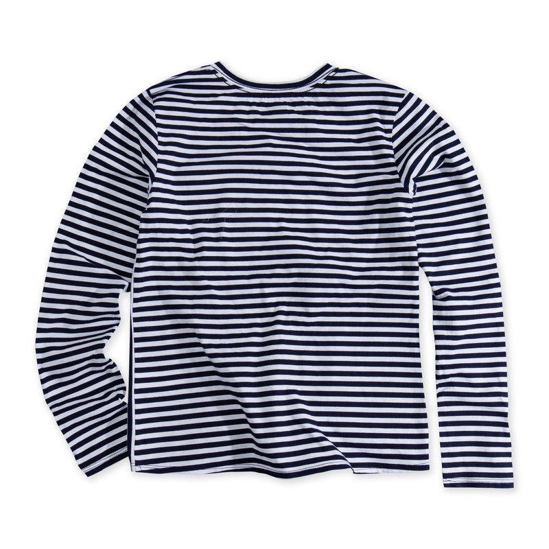 Polera Niña ML Nudo Rayas Azul Levis-0