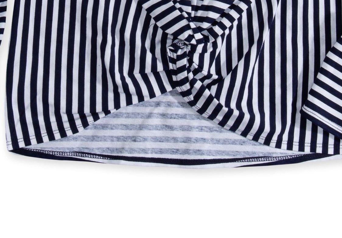 Polera Niña ML Nudo Rayas Azul Levis-1