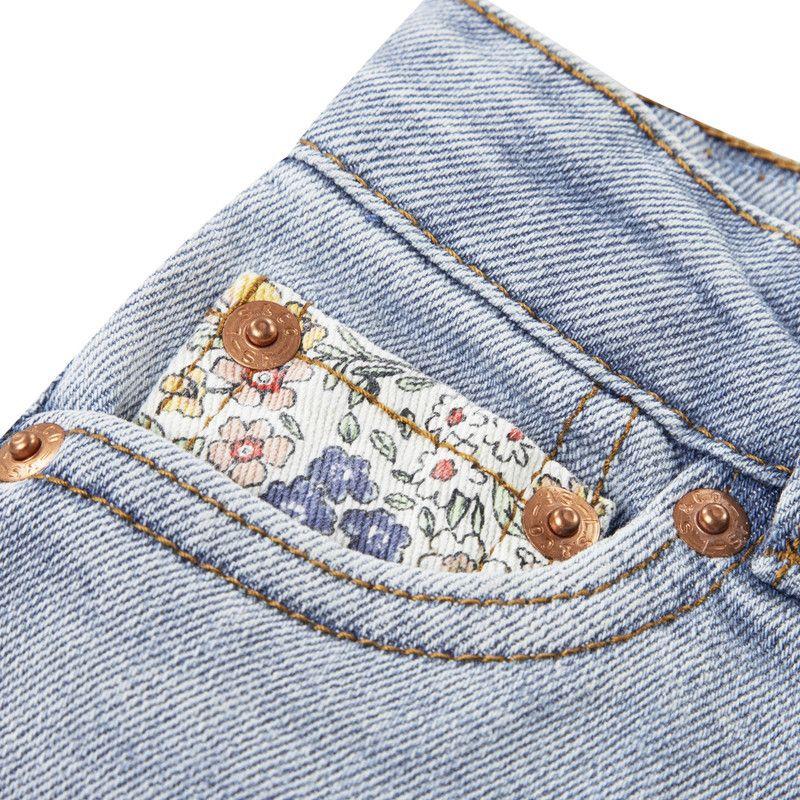 Short Niña Mom Print Azul Levis 31M214-L9V-4-3
