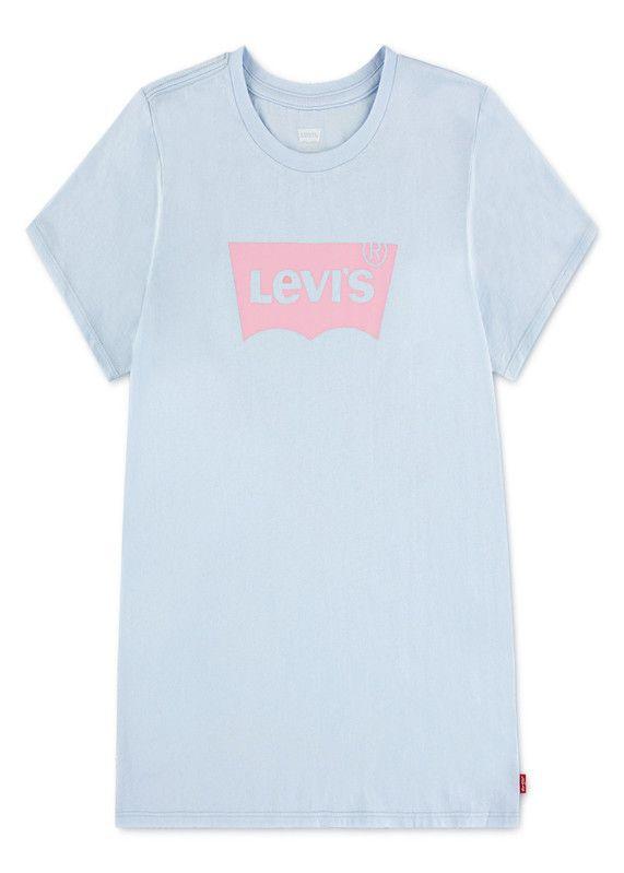 Polera Niña MC Batwing Celeste Levis-0