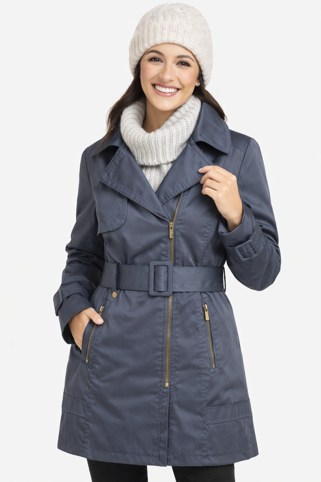 Trench Mujer Cinturón Acero-0