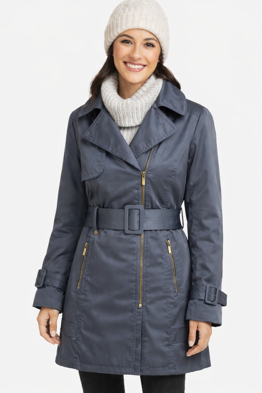 Trench Mujer Cinturón Acero-2