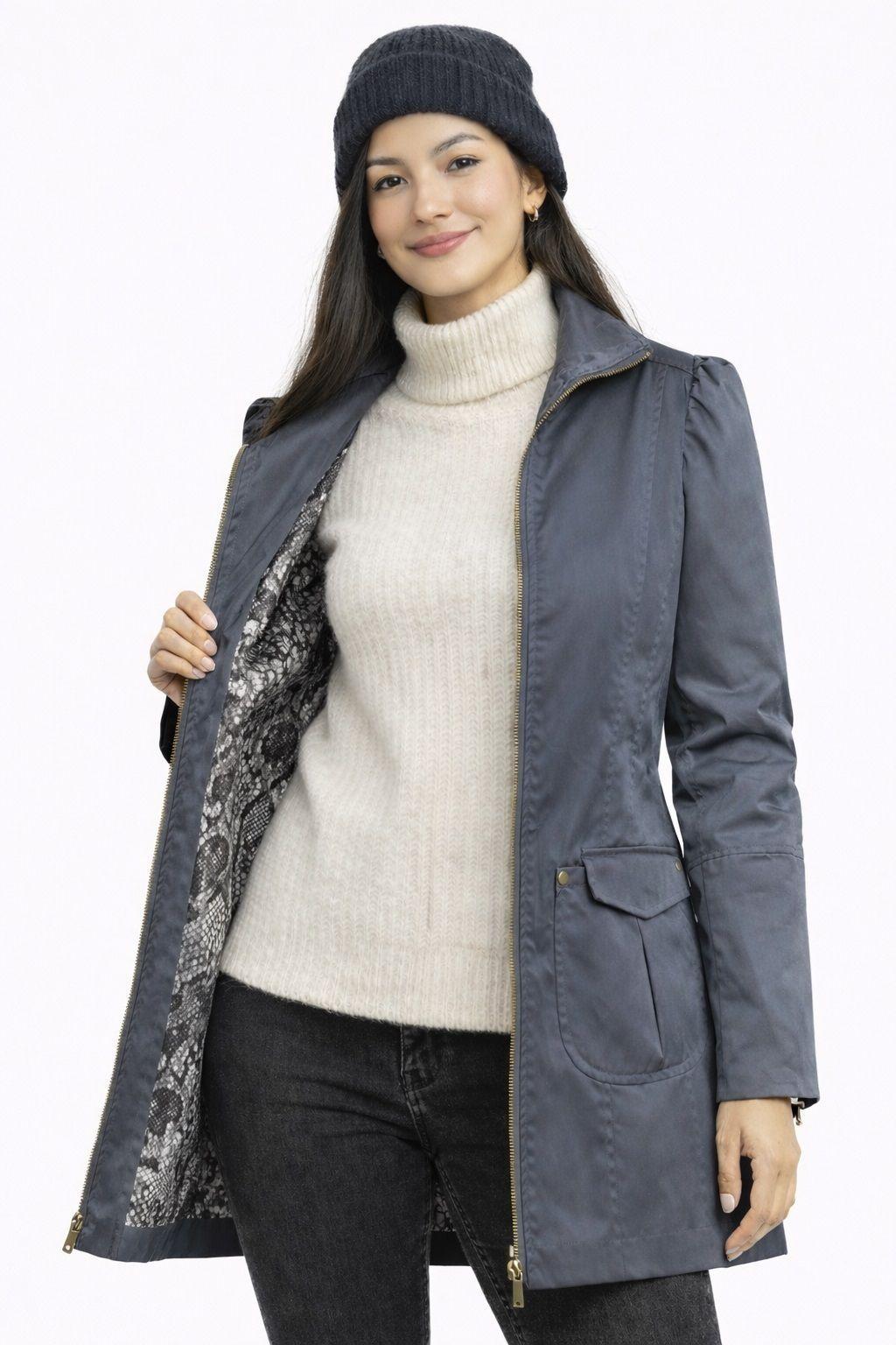 Trench Mujer Cierre Acero-0