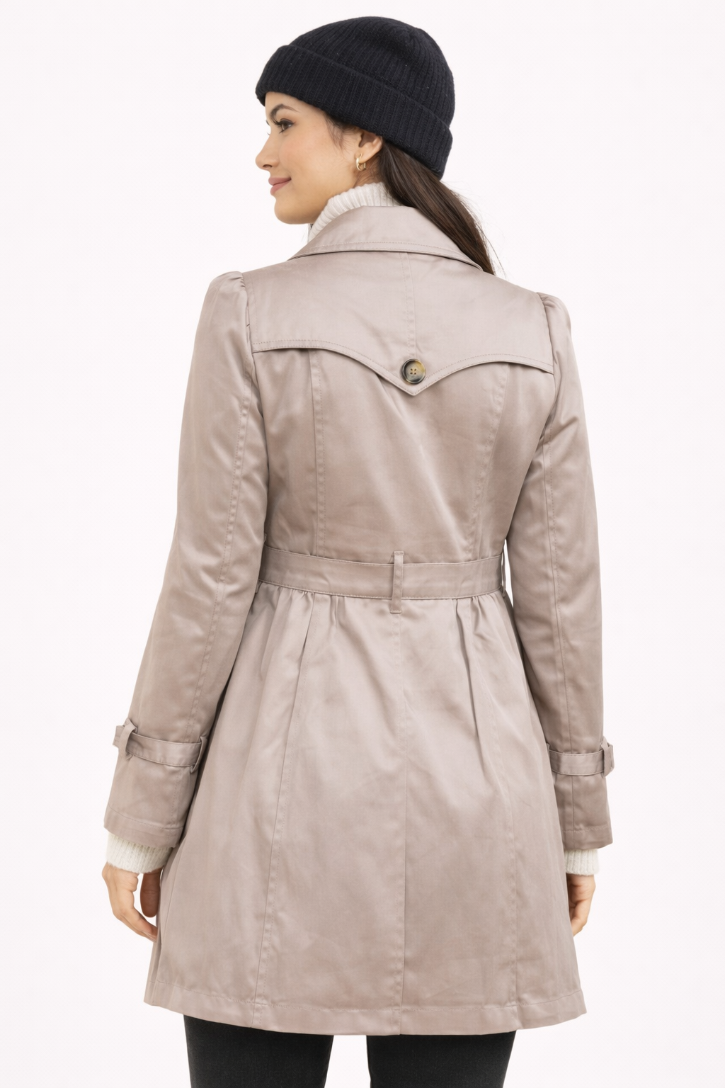 Trench Mujer Botones Beige-1