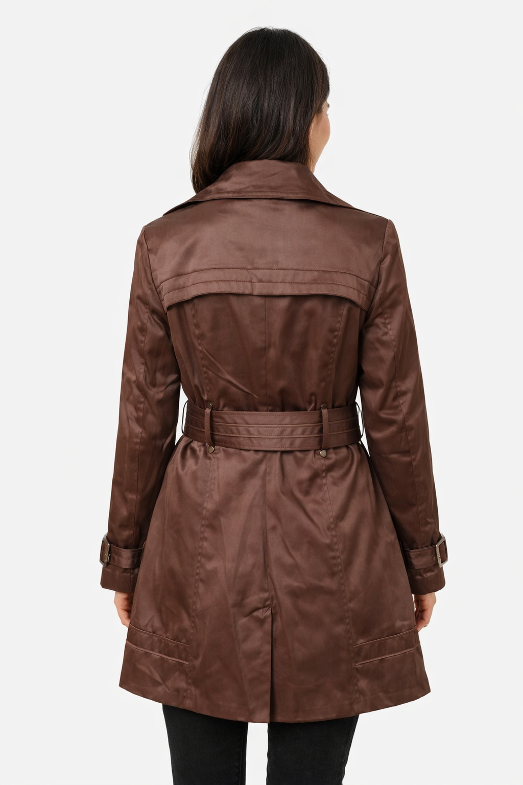 Trench Mujer Cinturón Café-2