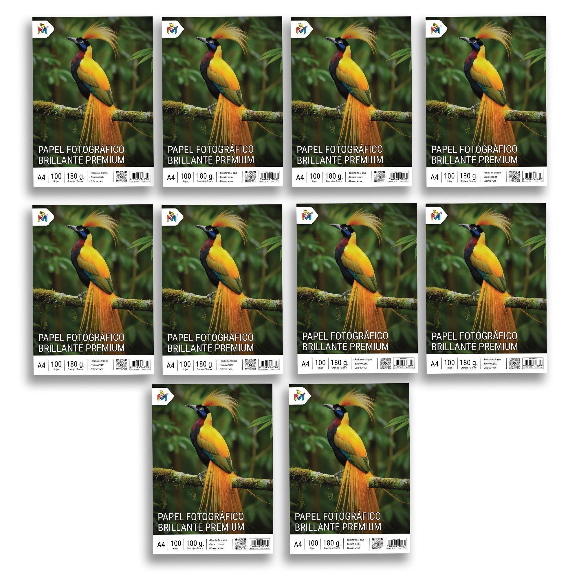 10x Papel Fotográfico 180g A4 Inkjet - Calidad Premium-0