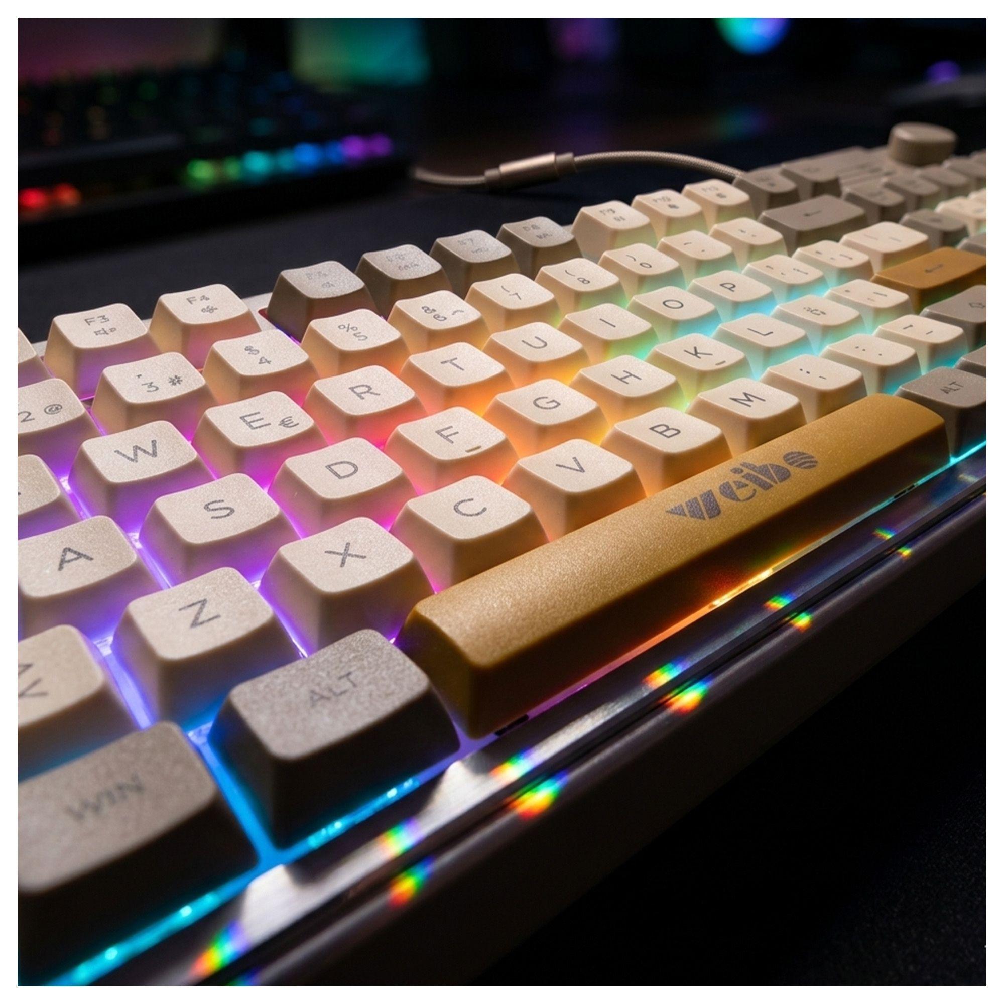 Teclado mecánico RGB rueda luz WB-222 Café-3