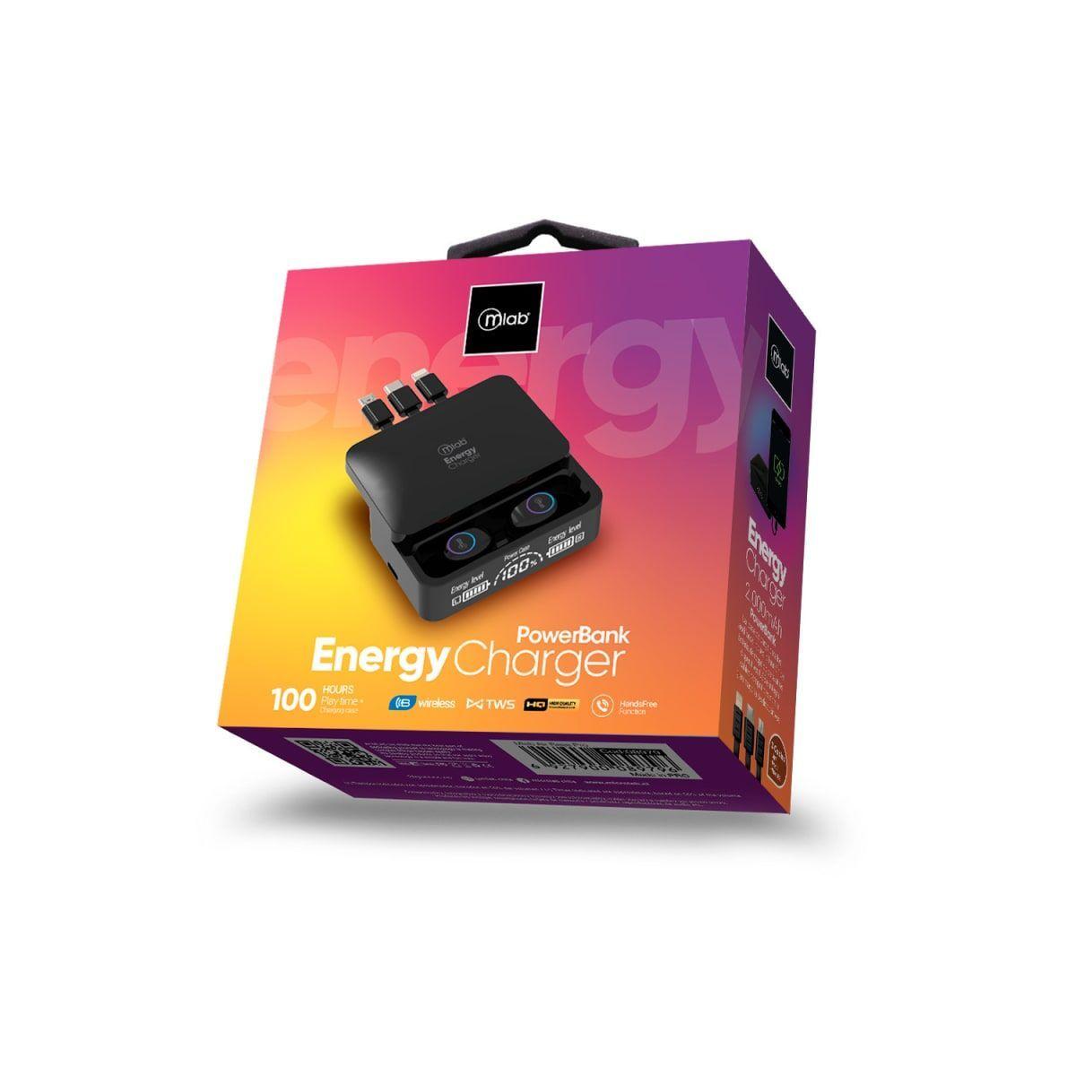 AUDIFONO MLAB TWS ENERGY CHARGER + WIRED POWERBANK 2000MAH-2