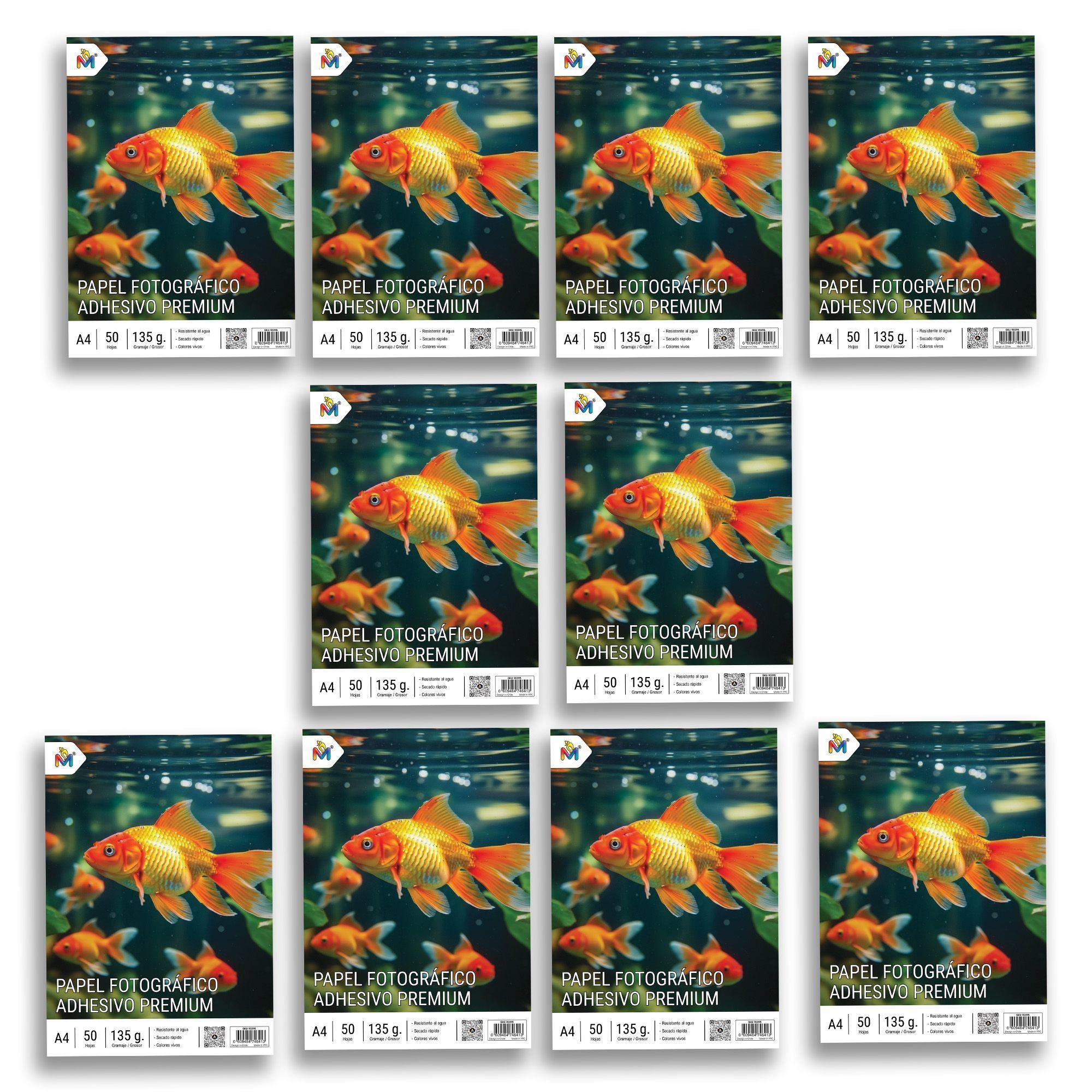 Pack 10 Papel Fotográfico Adhesivo A4 135g - 500 Hojas Pro-2