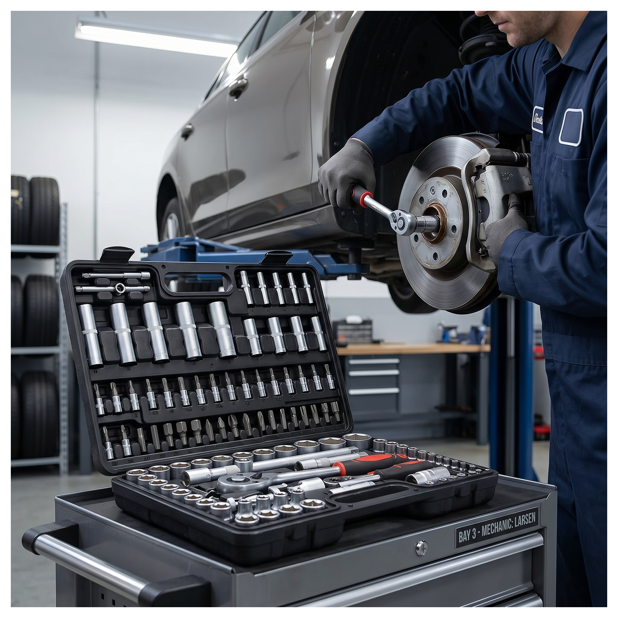 Caja de Herramientas 108 Piezas con Juego de Dados Completo-3