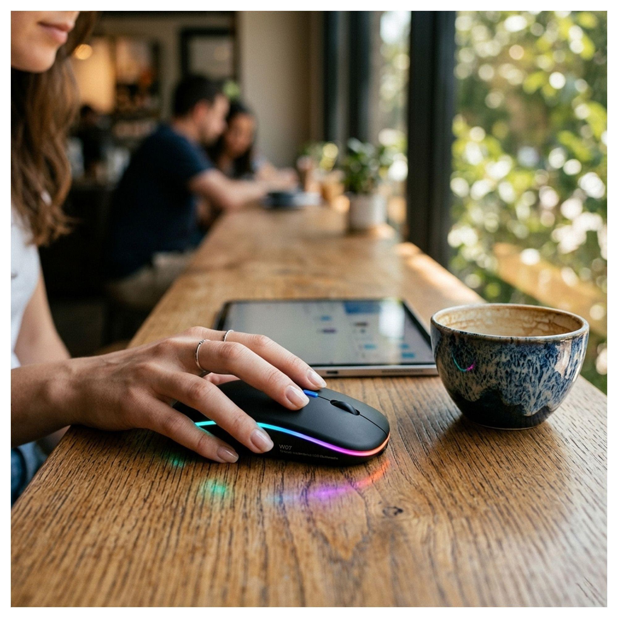 Mouse Wireless Slim W07 2.4GHz Diseño Compacto-2