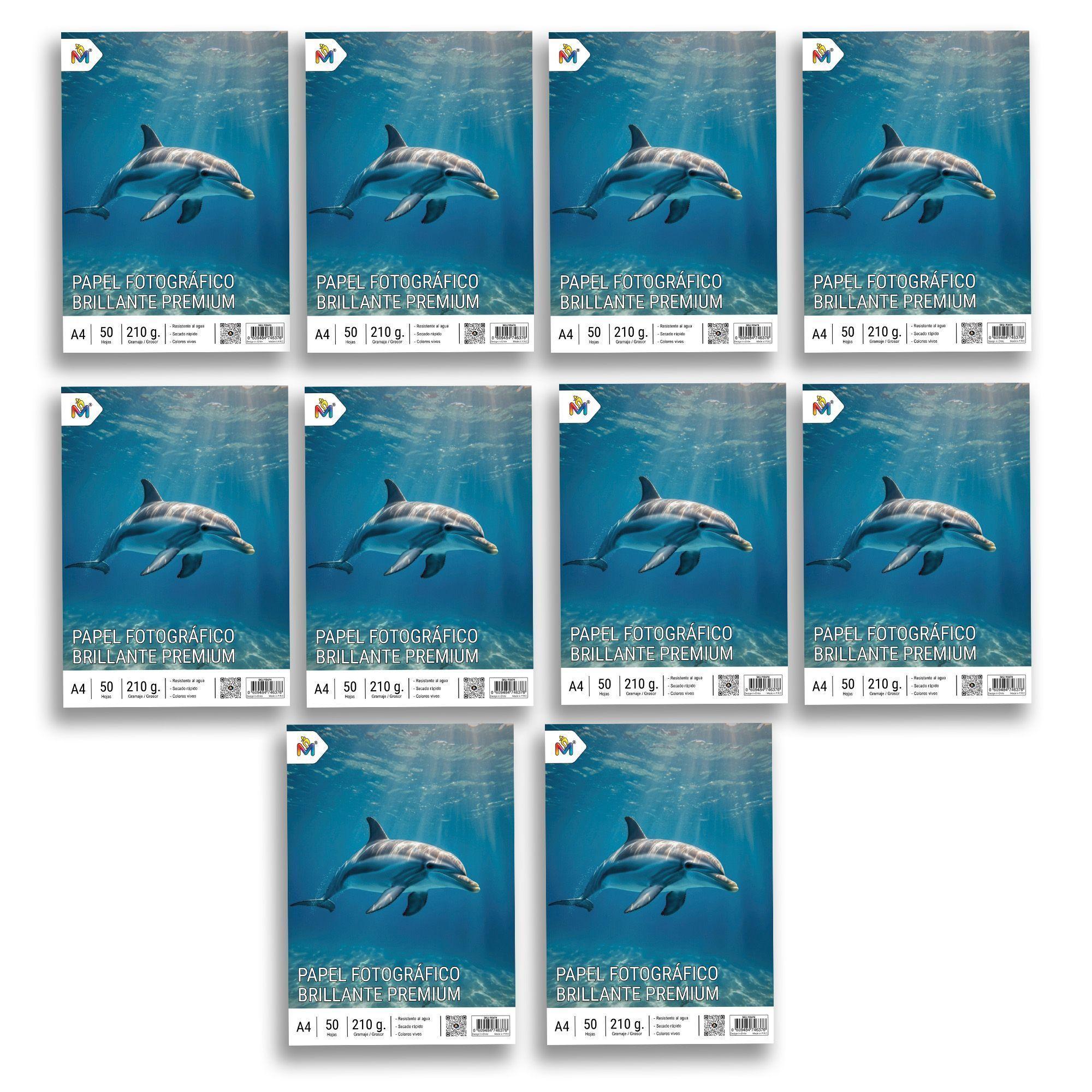 Super Pack 10 Papel Fotográfico A4 210gr - 500 Hojas Brillo-0