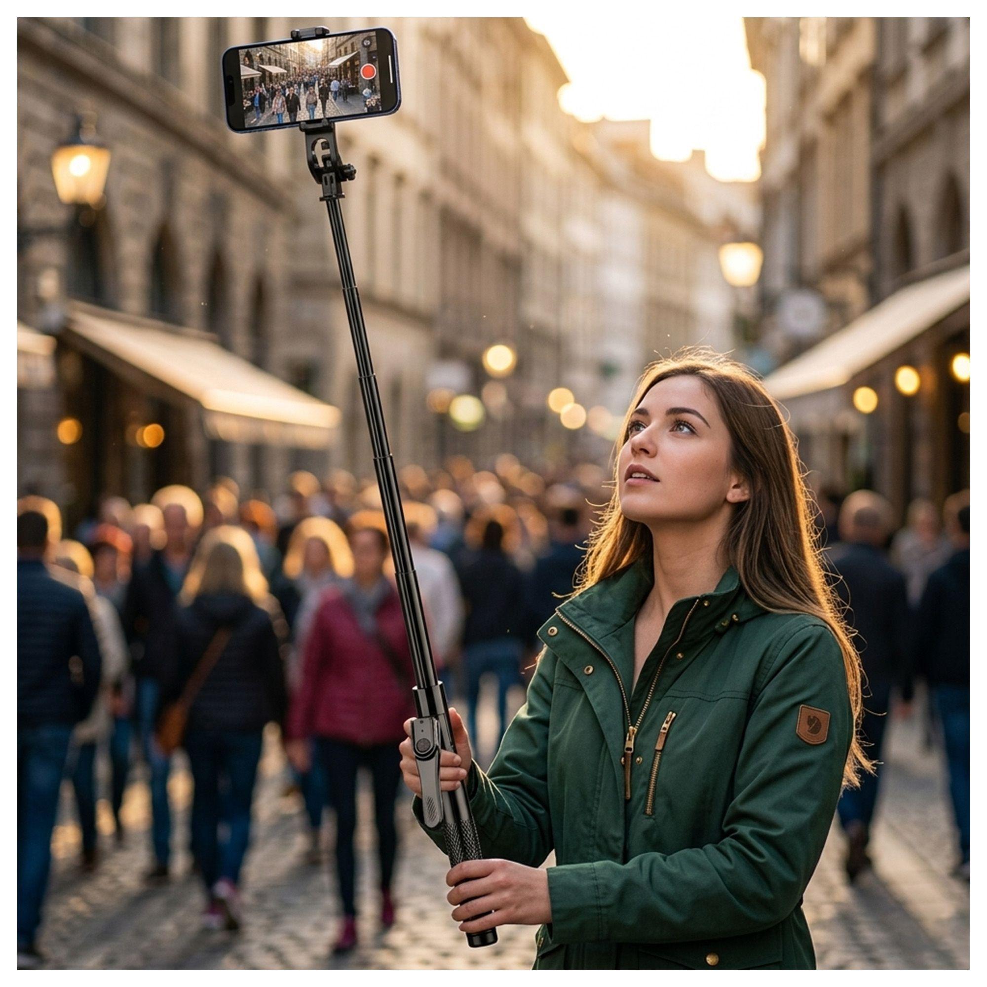 Trípode Bastón Selfie K29 2.15 m Altura 2 en 1-2