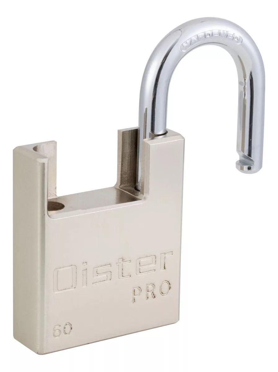 PACK X 2 Candado Oister Pro Con Hombro 60mm Níquel Caja-1