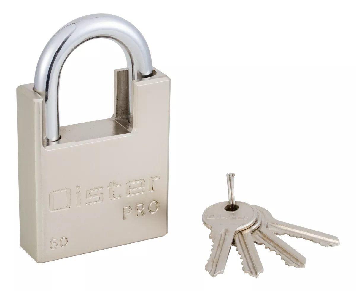 PACK X 2 Candado Oister Pro Con Hombro 60mm Níquel Caja-2