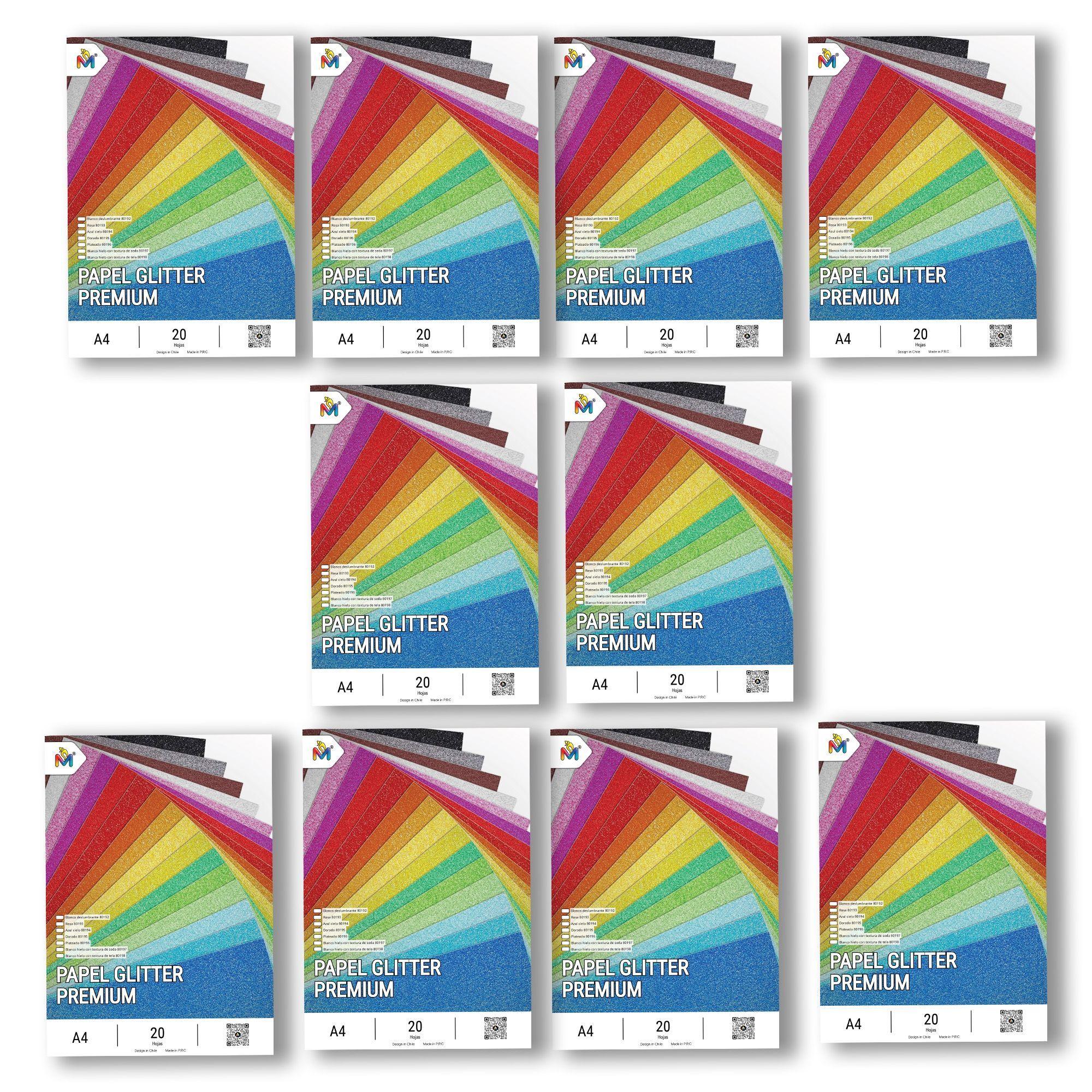 10x Papel Seda Blanco Hielo A4 - 200 Hojas Textura Glitter-2