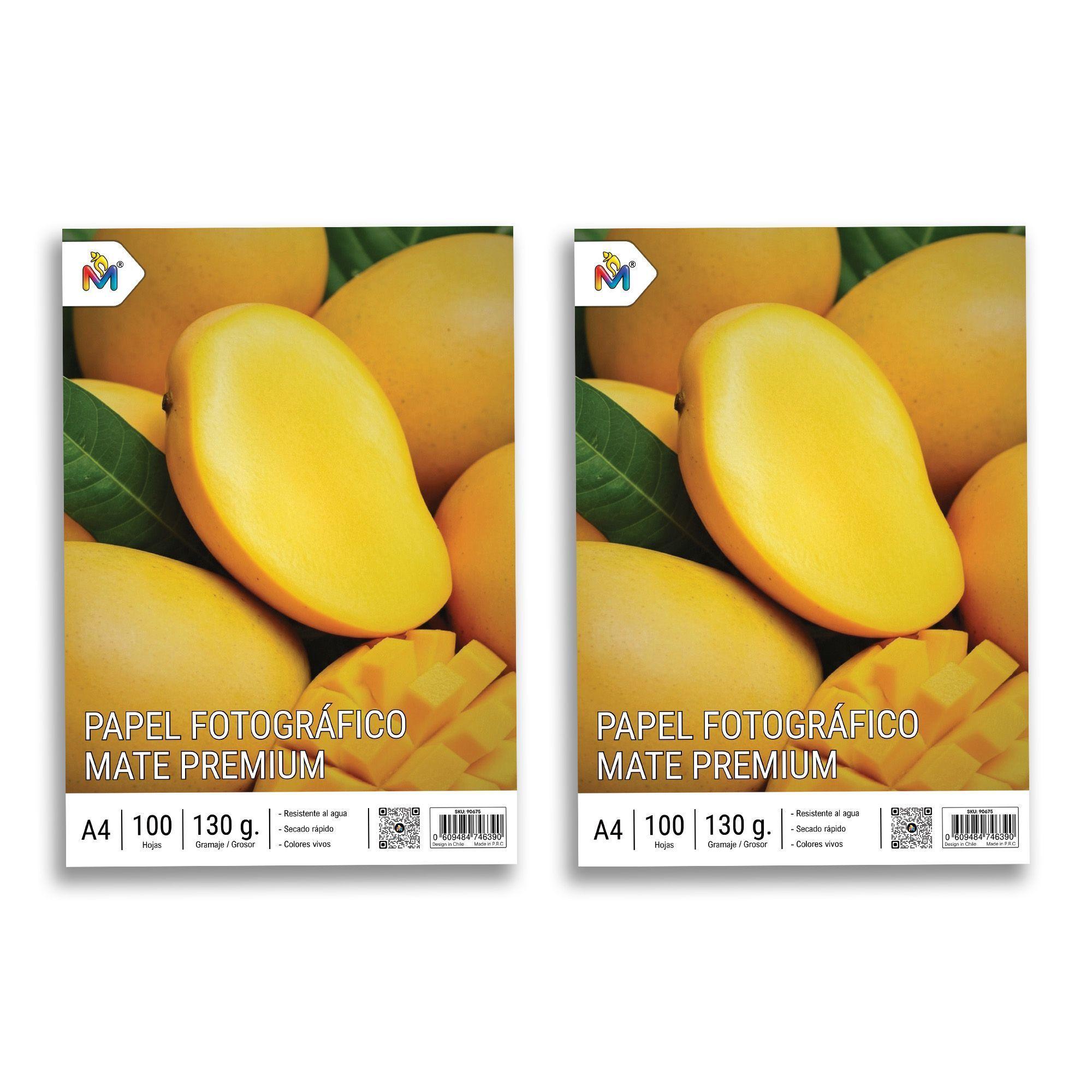 Pack x2 Papel Mate 130g A4 - 200 Hojas Fotos Sin Reflejo-0