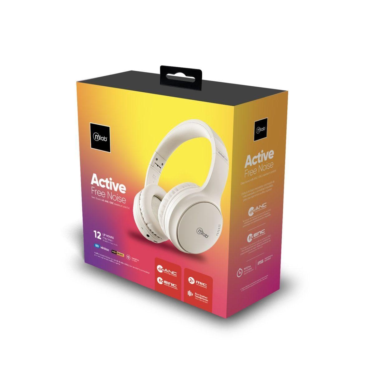 MLAB AUDIFONO ANC + ENC BLUETOOTH TYPE C ACTIVE FREE NOISE WHITE-4