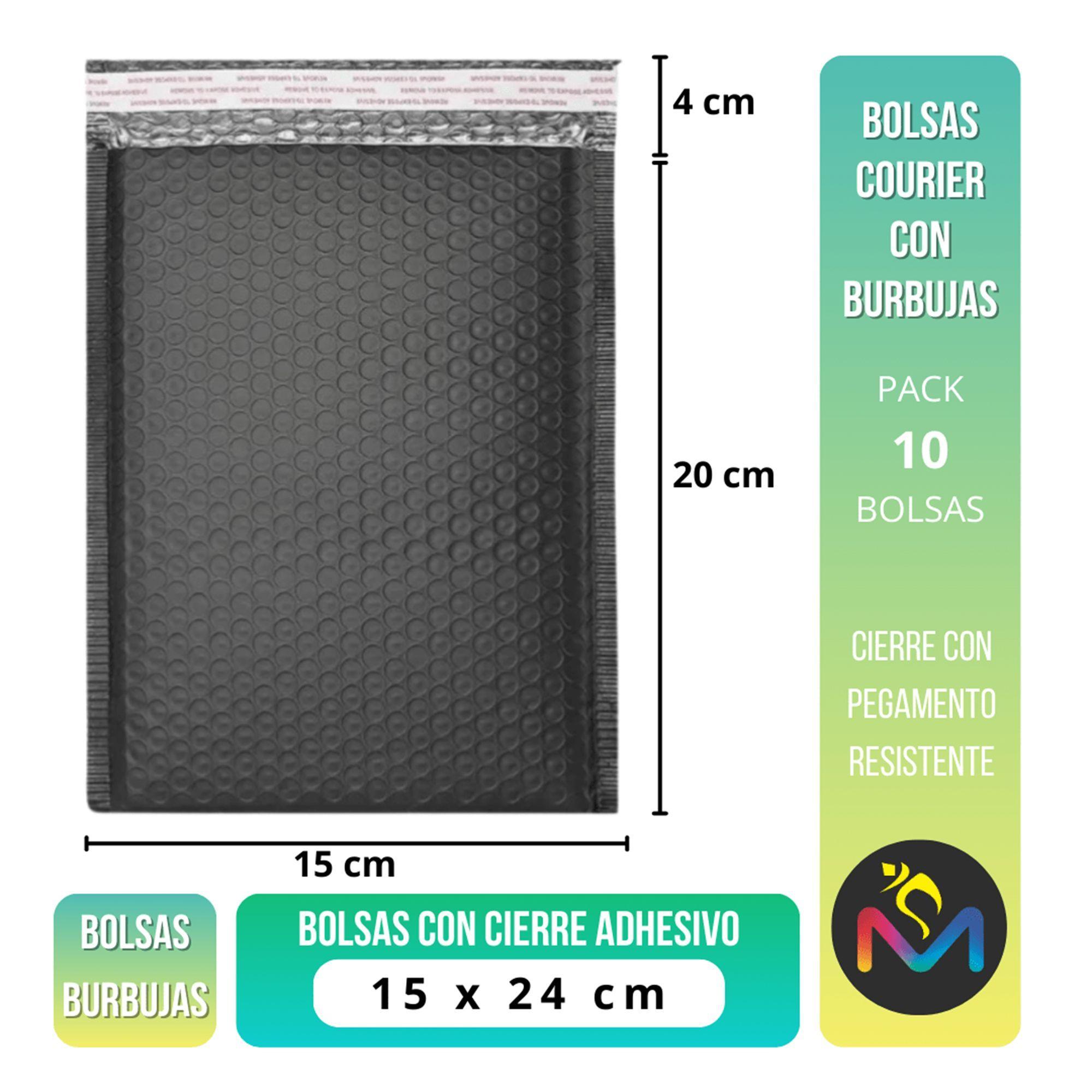 100 Bolsas Acolchadas Negras 15x24 cm Premium-5