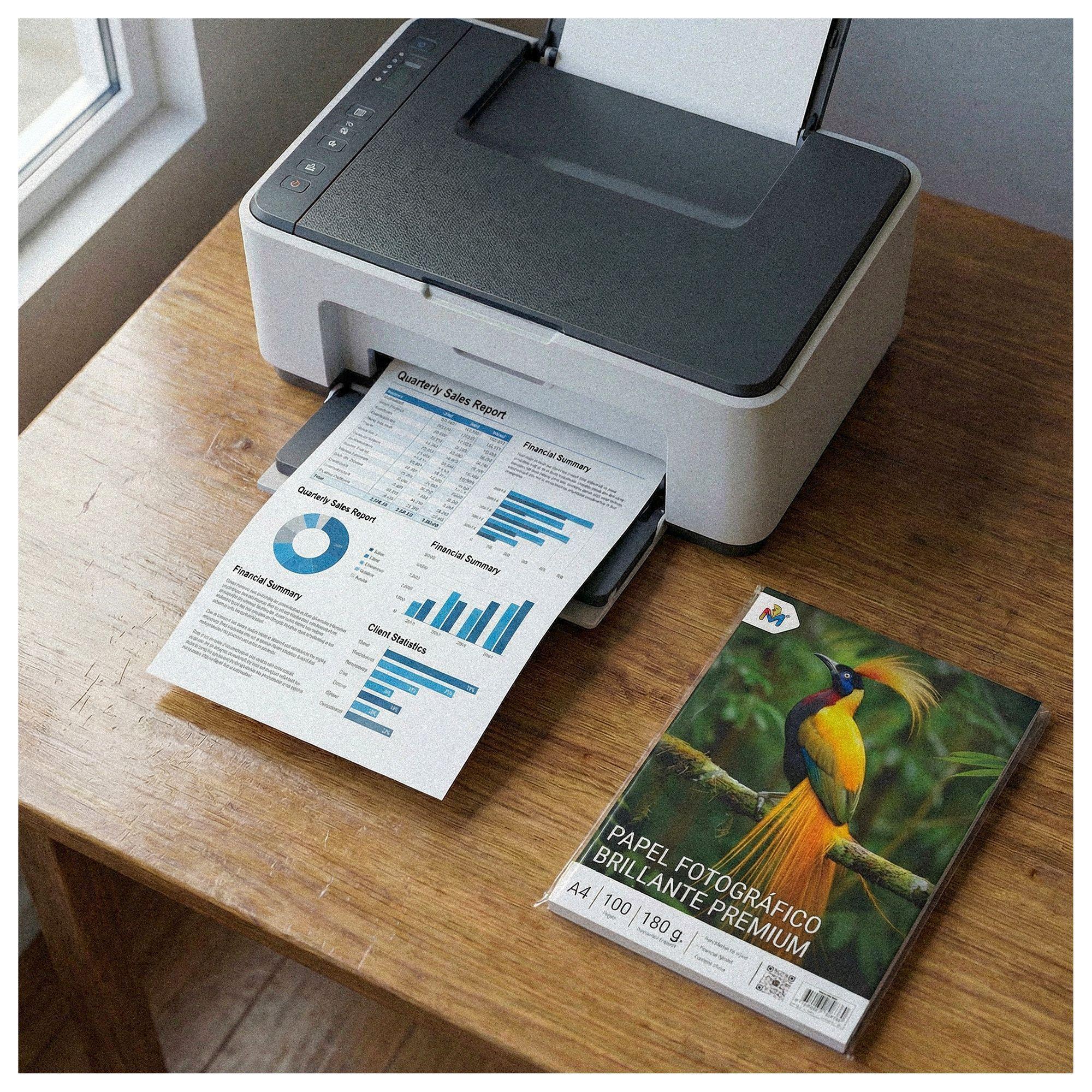 5 Unidades Papel Fotográfico A4 180g Brillante Inkjet-6