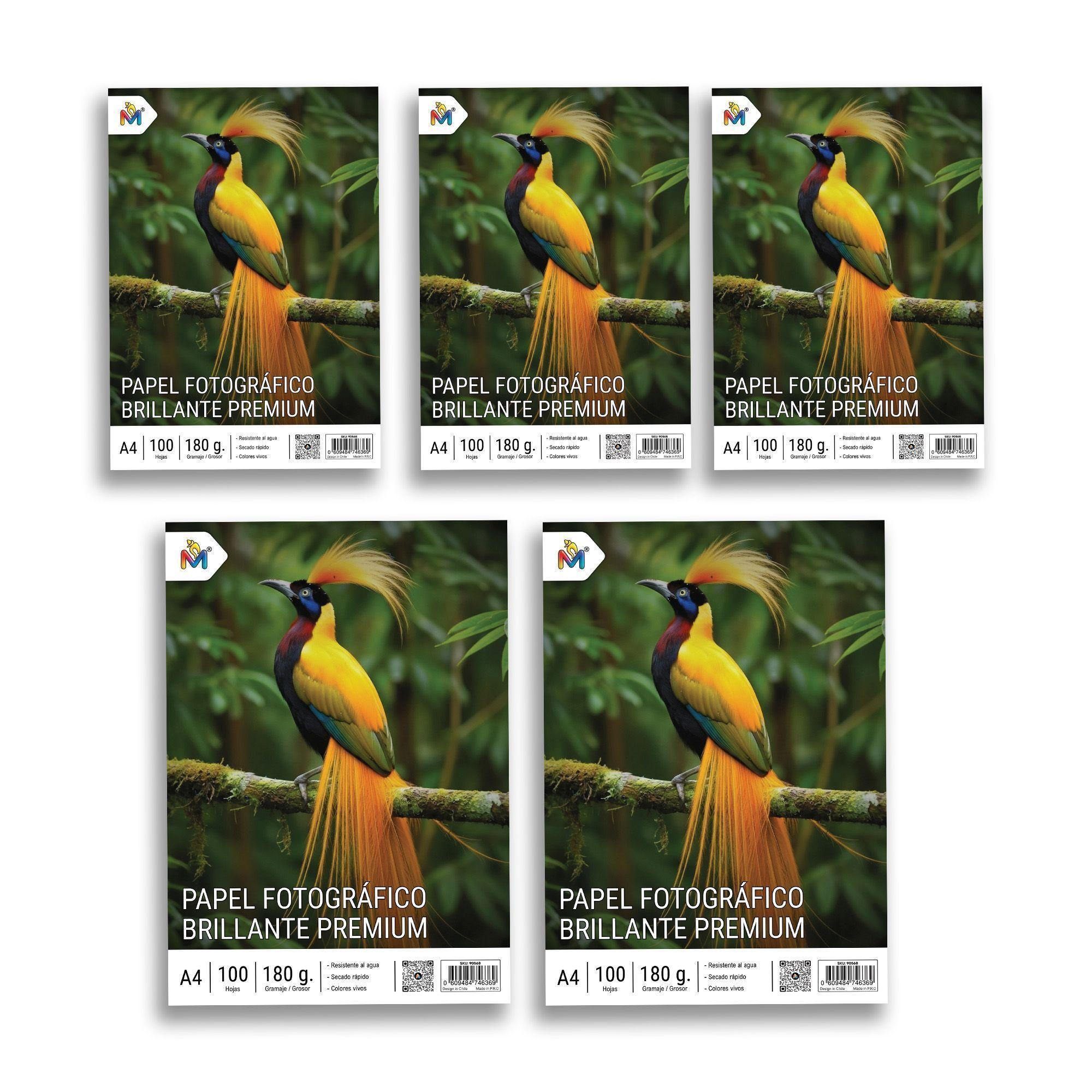 5x Papel Fotográfico 180g A4 Inkjet - Calidad Profesional-2