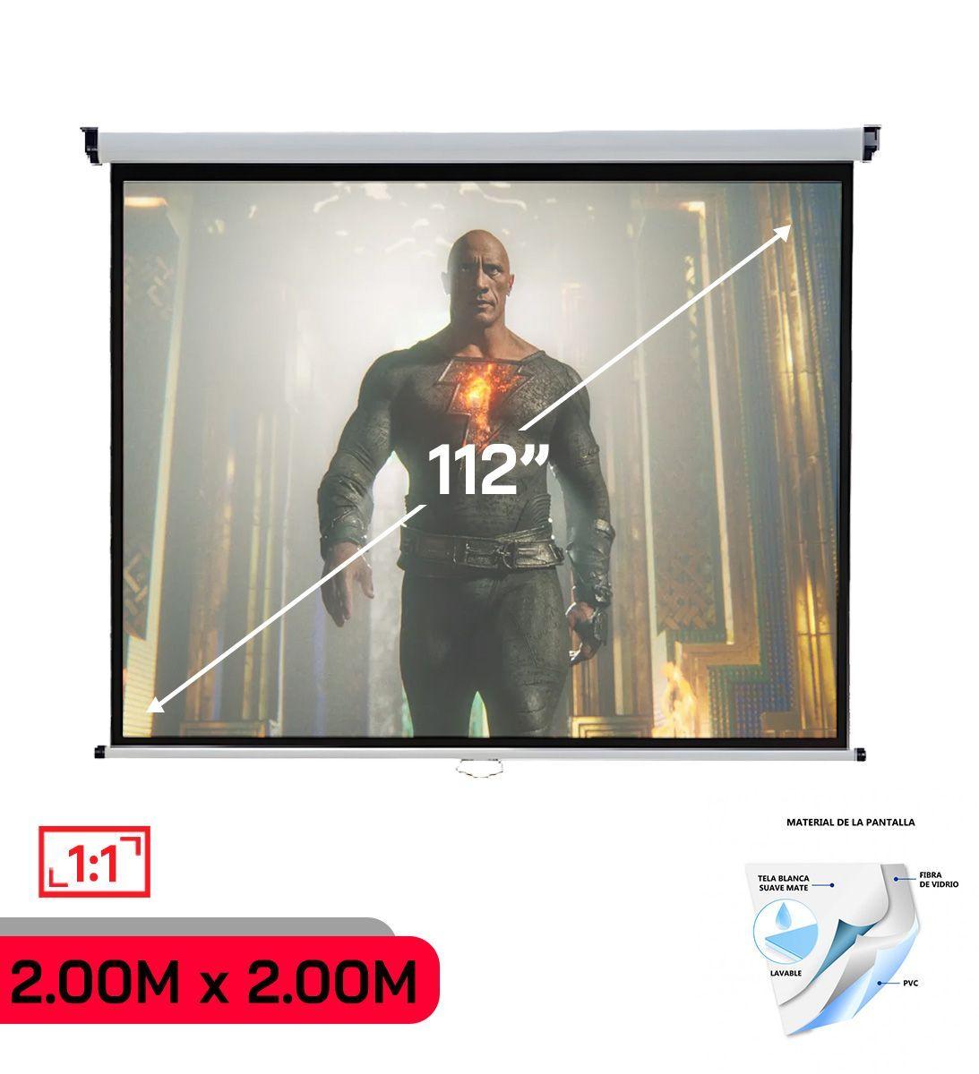 Telon Mural 2.00mx2.00m 1:1 para proyector V/sonic PA503X -3