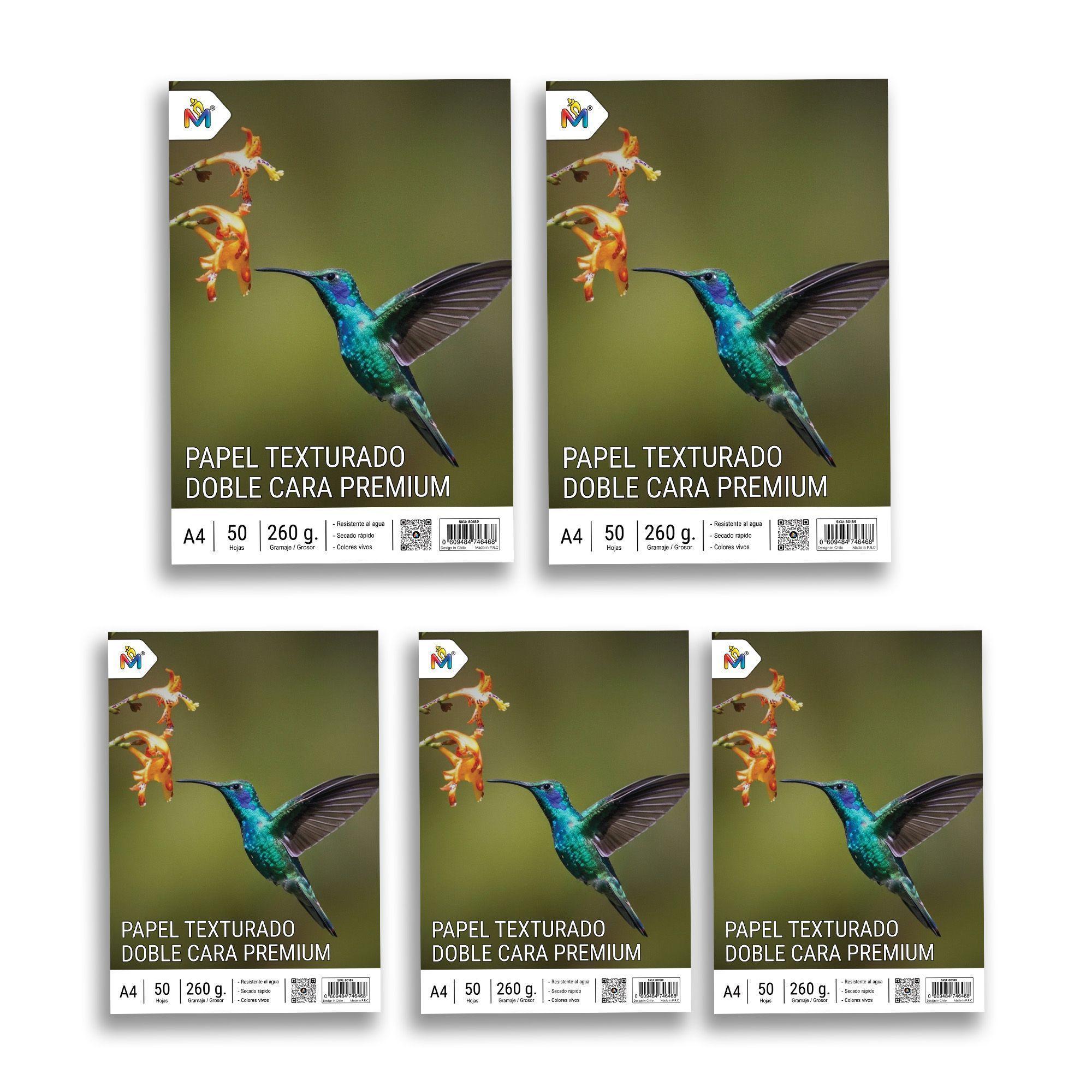 Pack 5 Papel Foto Lino 260g - 250 Hojas Brillo Artístico-3